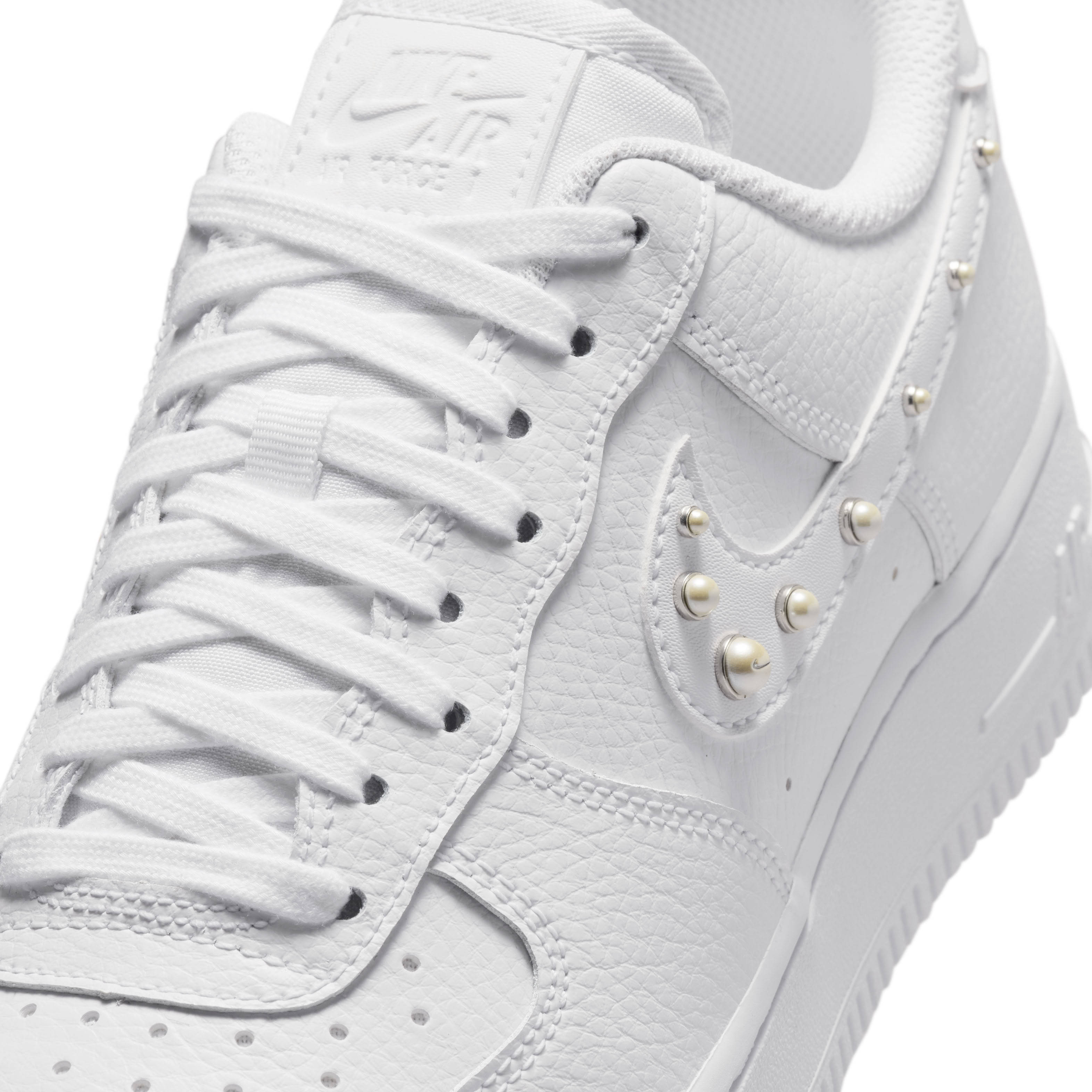 Nike Air Force 1 Low White Pearl Swoosh Detail