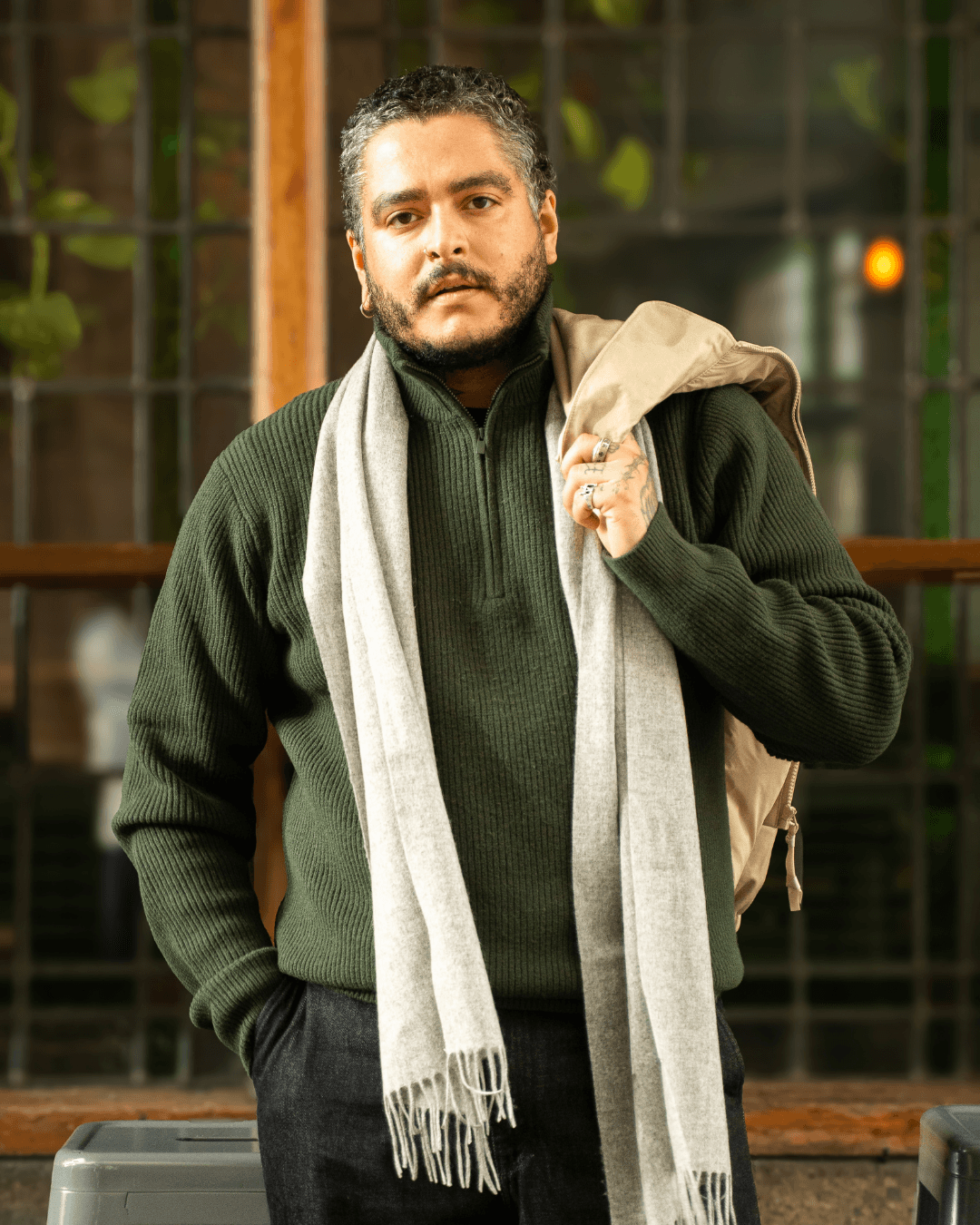 100% Cashmere Scarf Grey