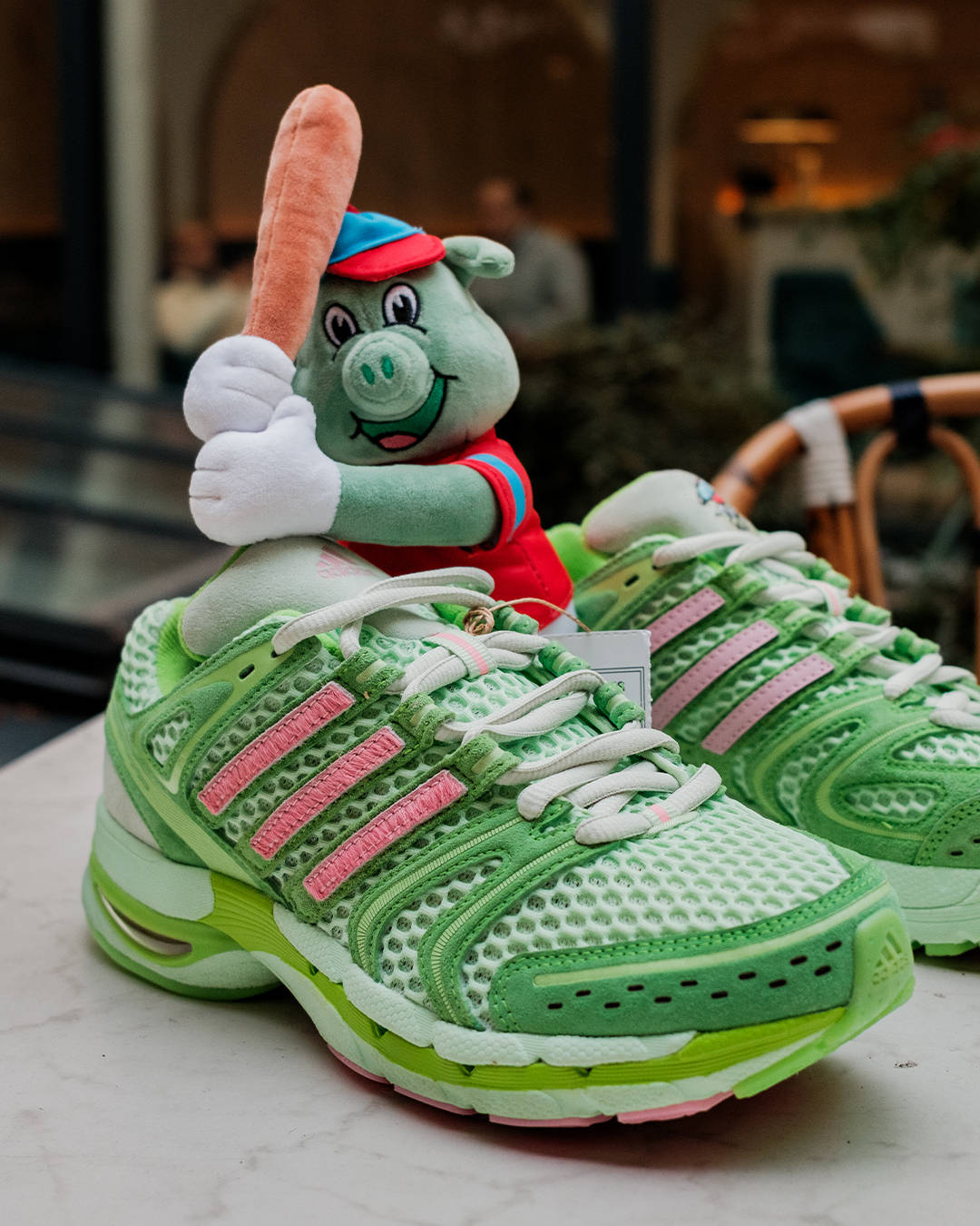 Unheardof x adidas Control 5 pair shot on in Paris