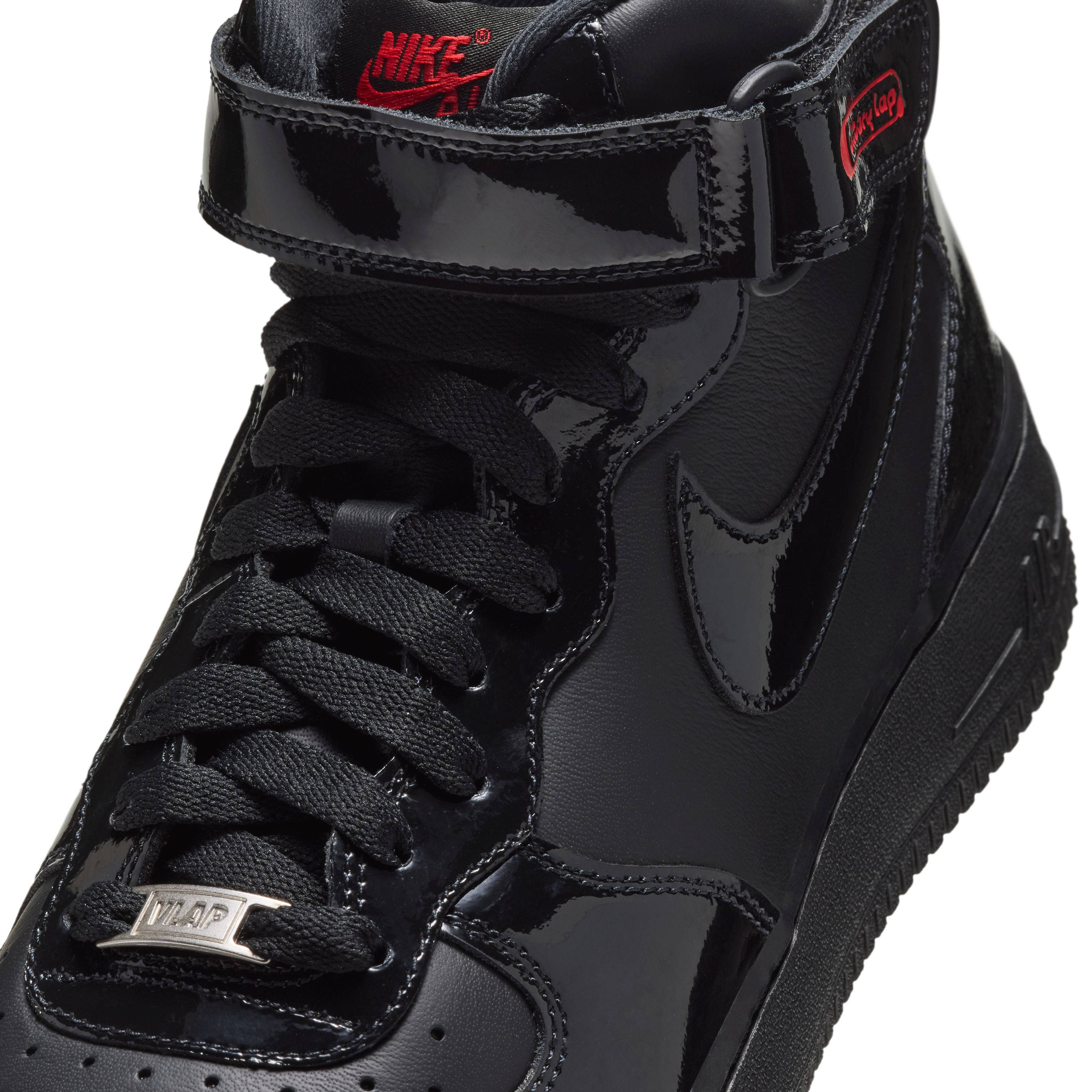Victory Lap Radio x Nike Air Force 1 Mid Black JA7806 001 side