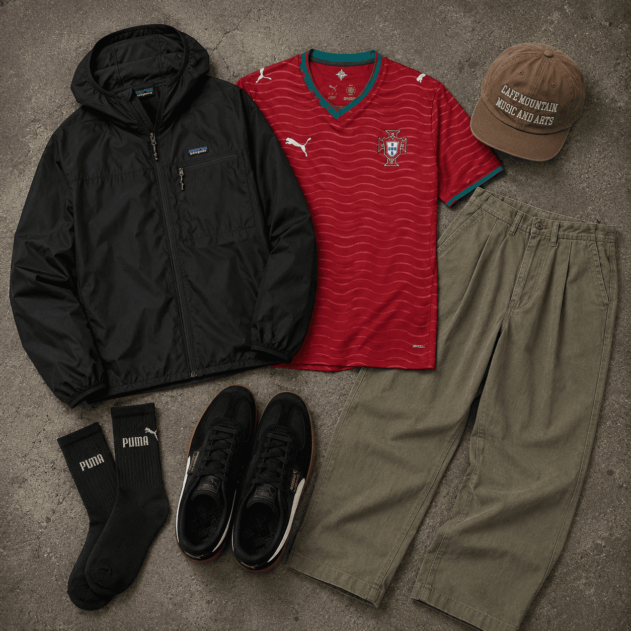 portugal outfit flatlay