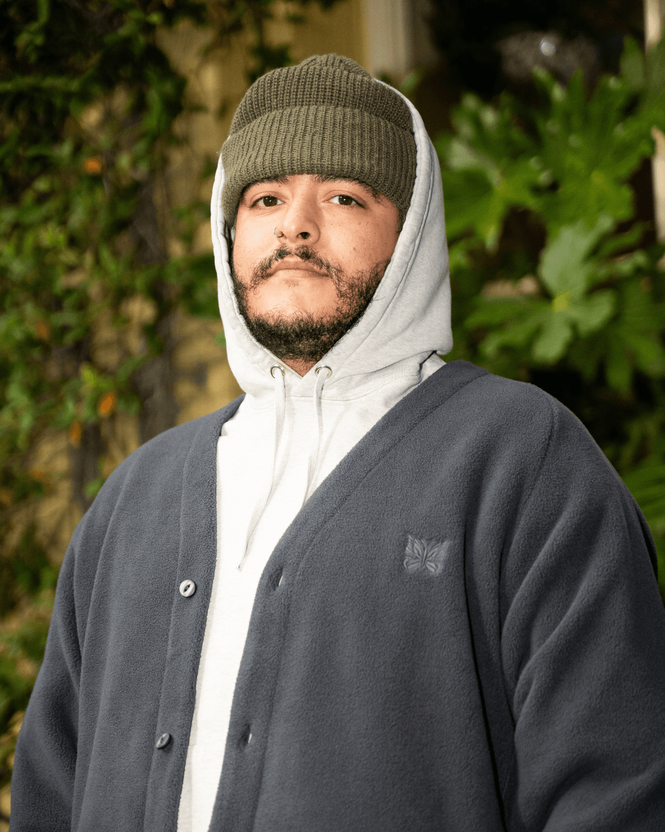 UNIQLO x NEEDLES Fleece Oversized Cardigan Dark Grey