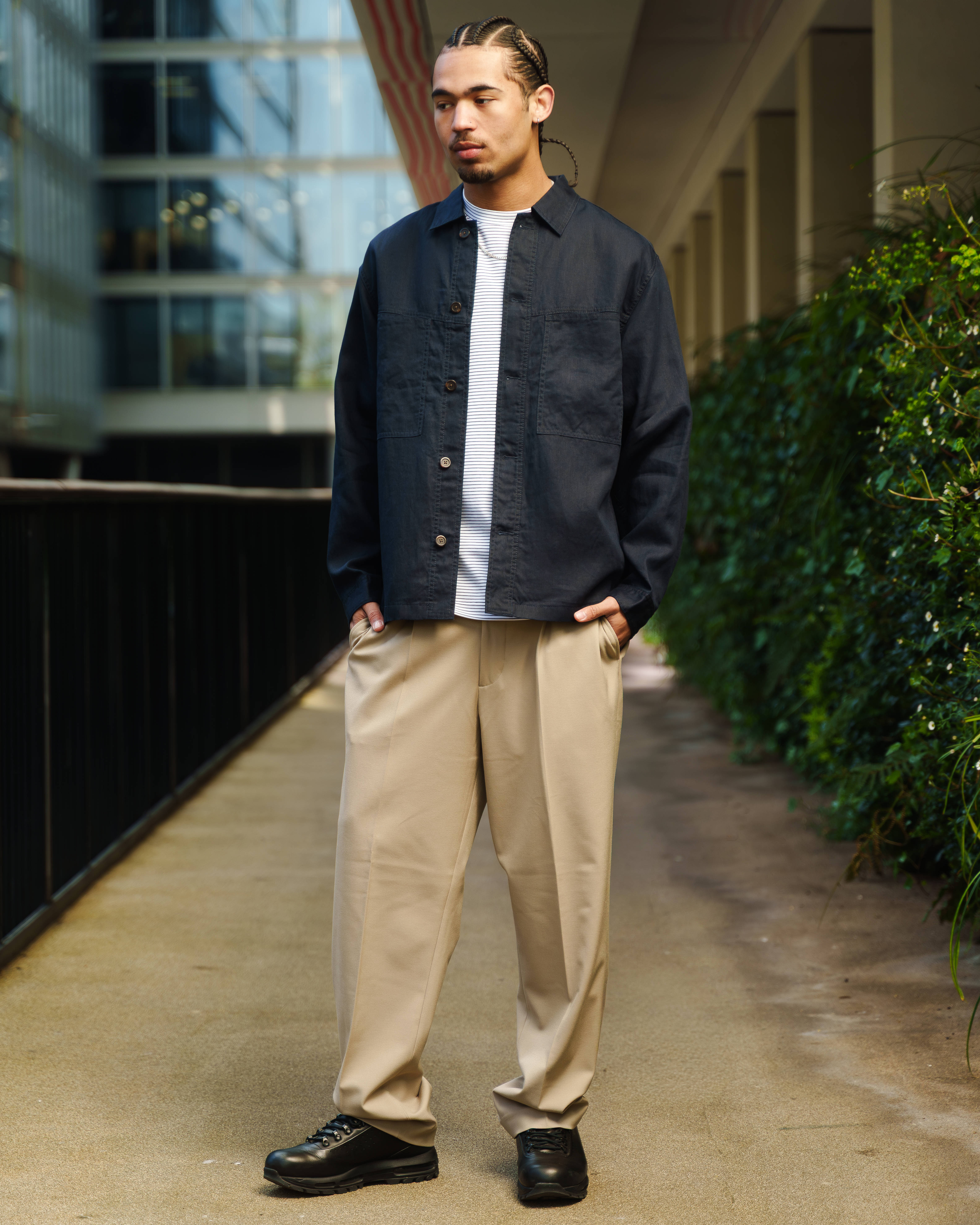 outfit 3 uniqlo spring chinos and linen shirt comobo