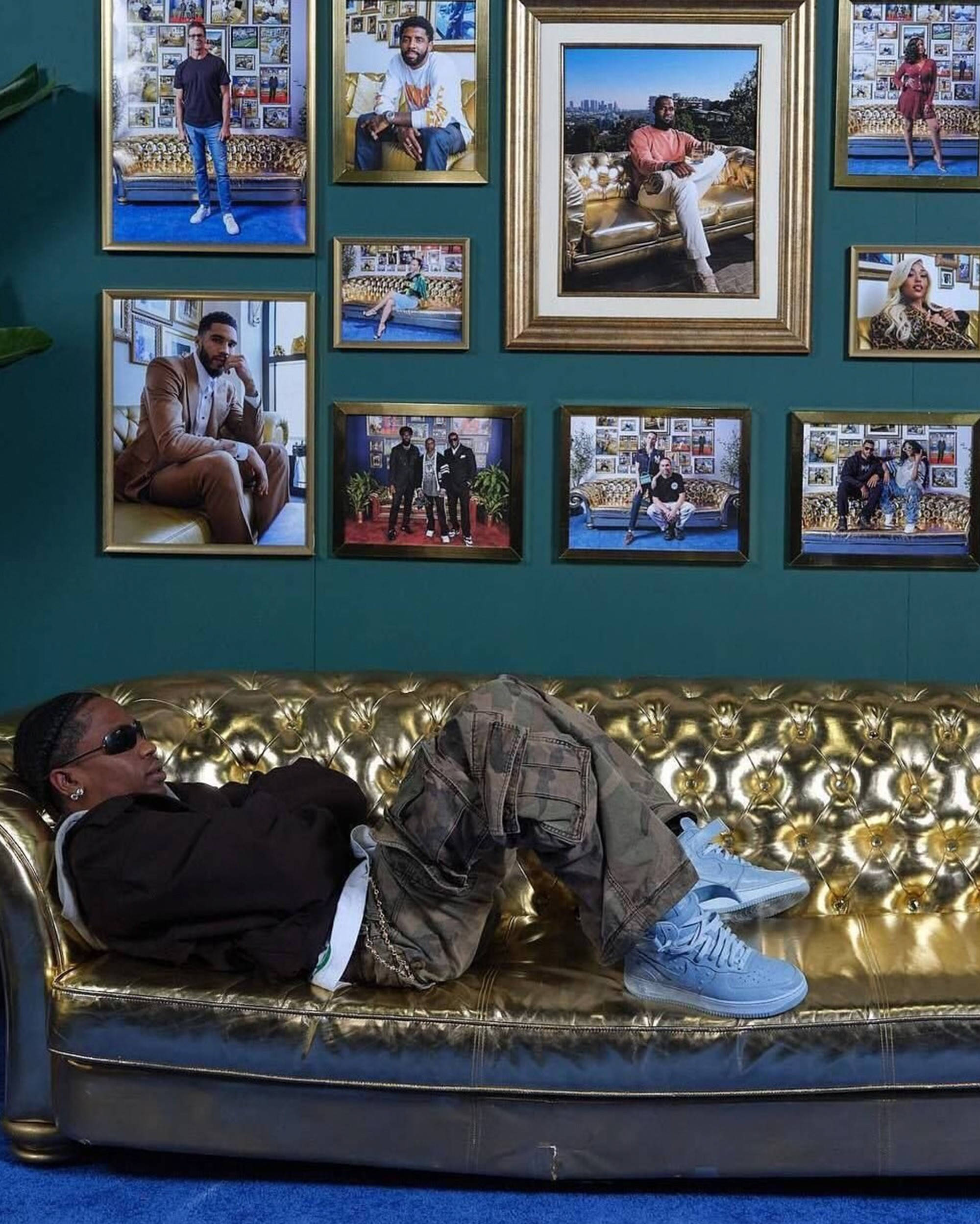 travis scott nike air force 1 mid ice blue outfit travis 