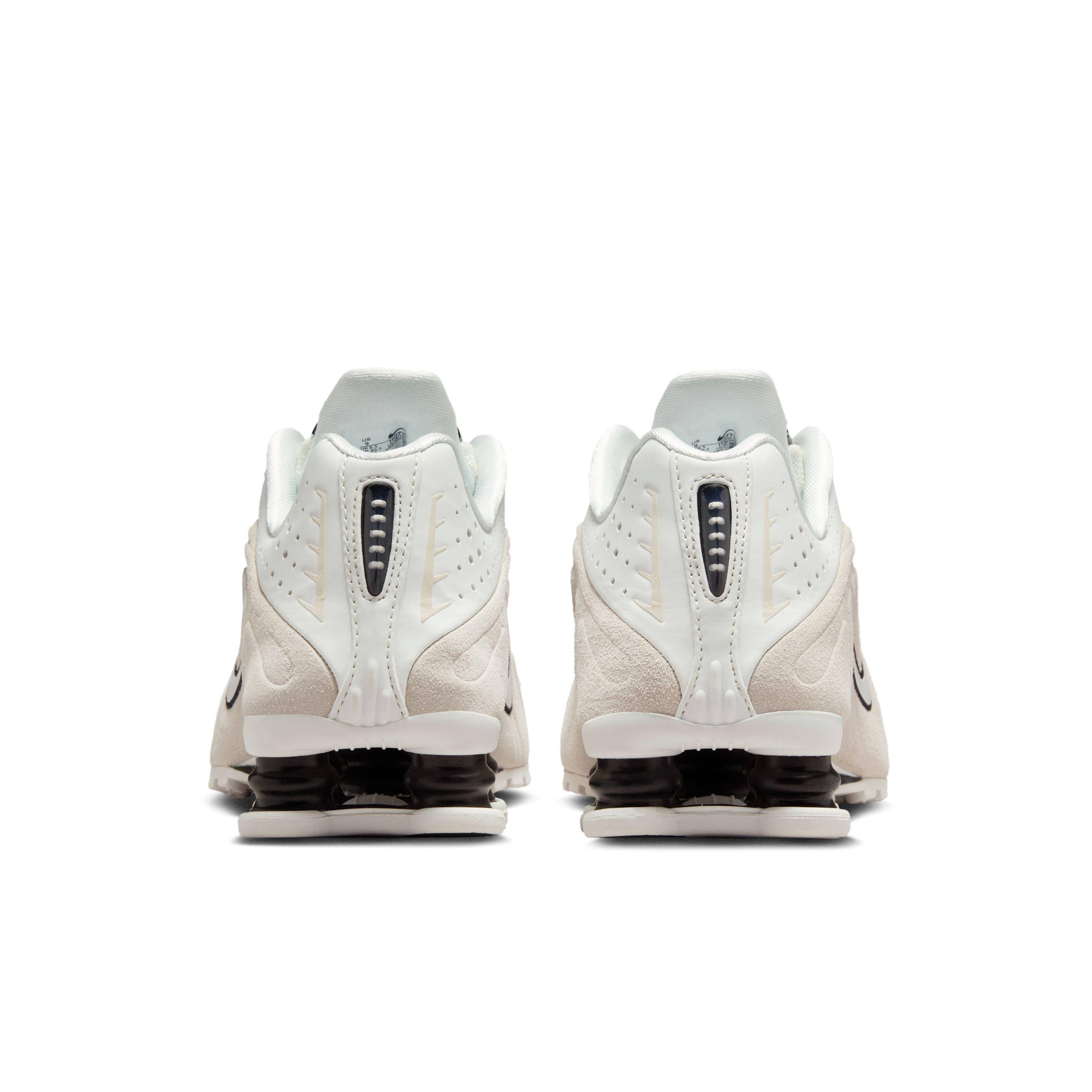 Nike Shox R4 Summit White Black Suede HQ7739 100 back