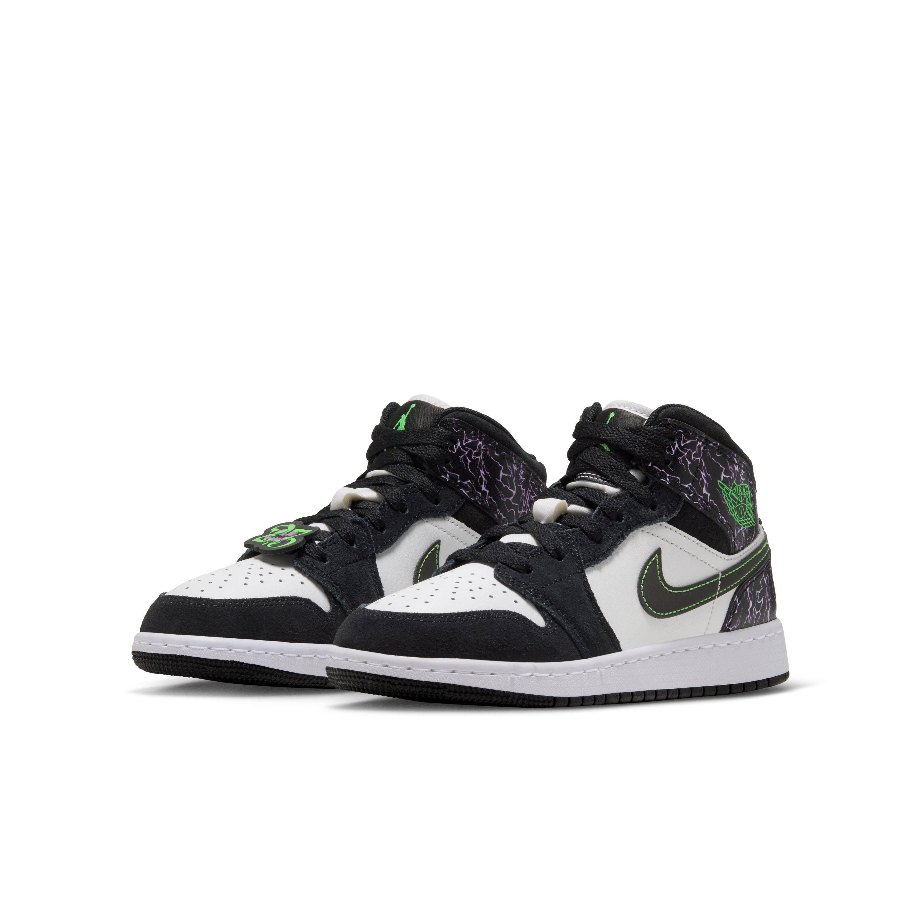 Air Jordan 1 Mid SE Black Scream Green IQ5514 001 front
