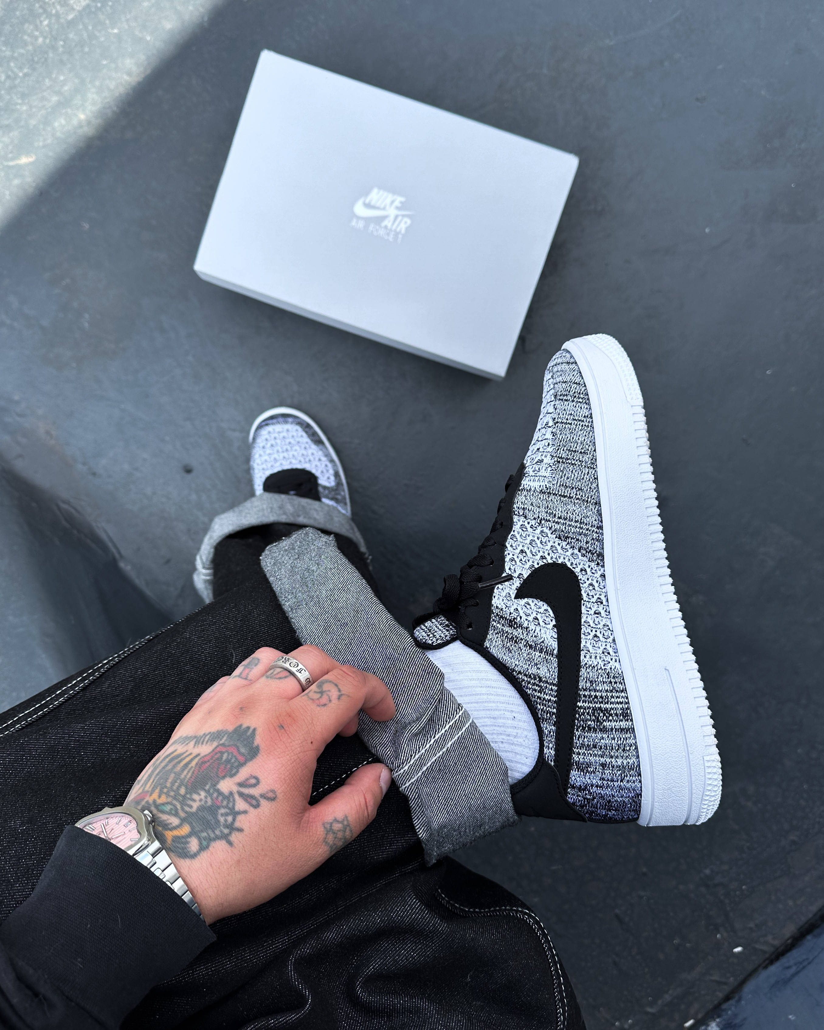Nike Air Force 1 Flyknit 2.0 Black White