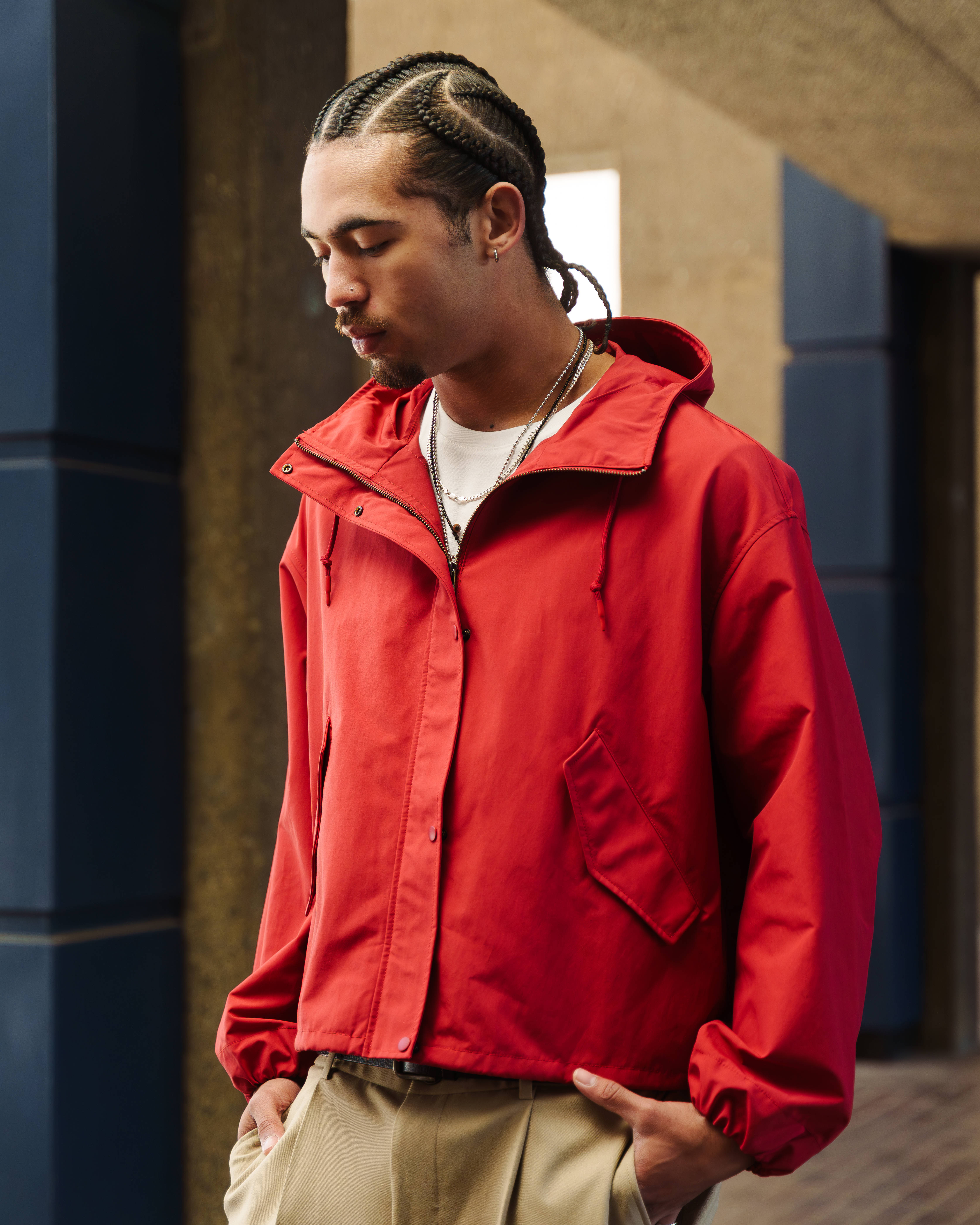 outfit 1 close up uniqlo red jacket spring essentials
