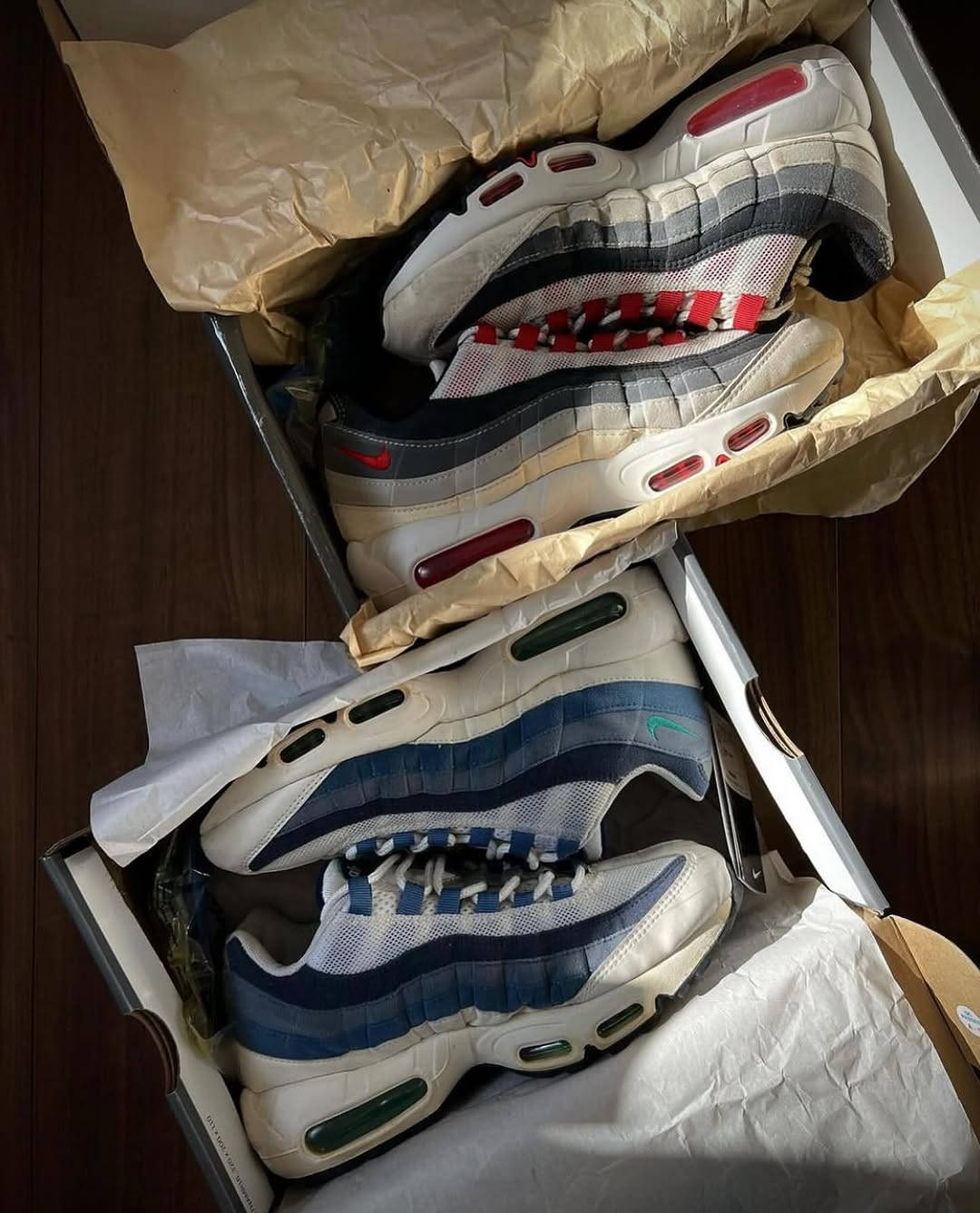 nike air max 95 comet red 1996 version crumbled next to slate 110