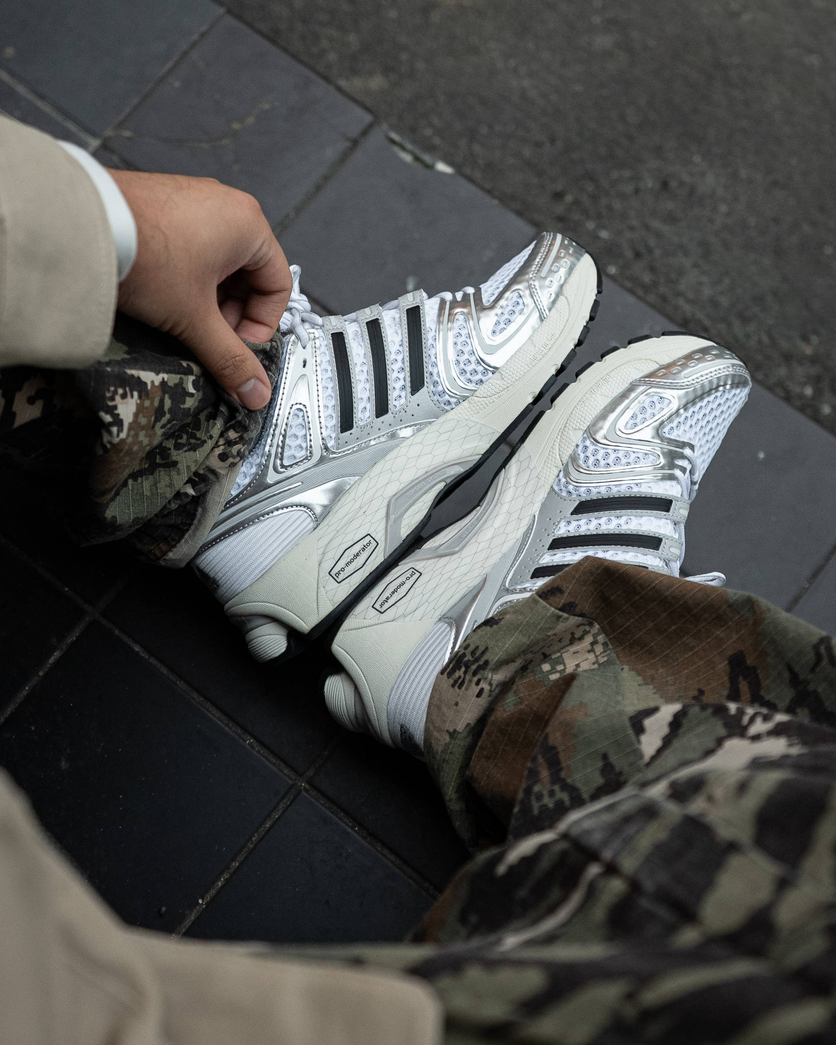 adidas Adistar Control 5 Silver Metallic medial close-up shots