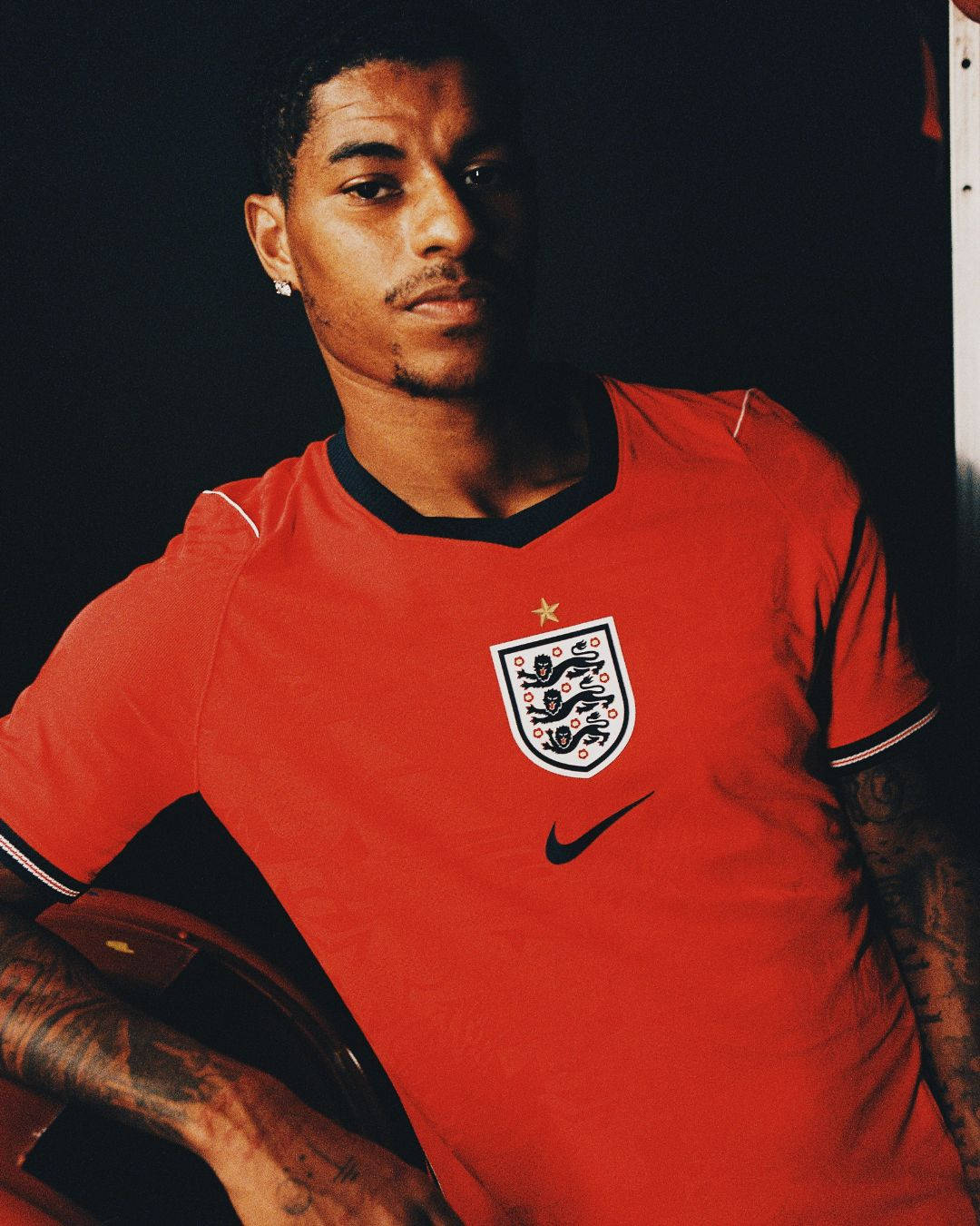 rashford in new england FC kit away red 2026