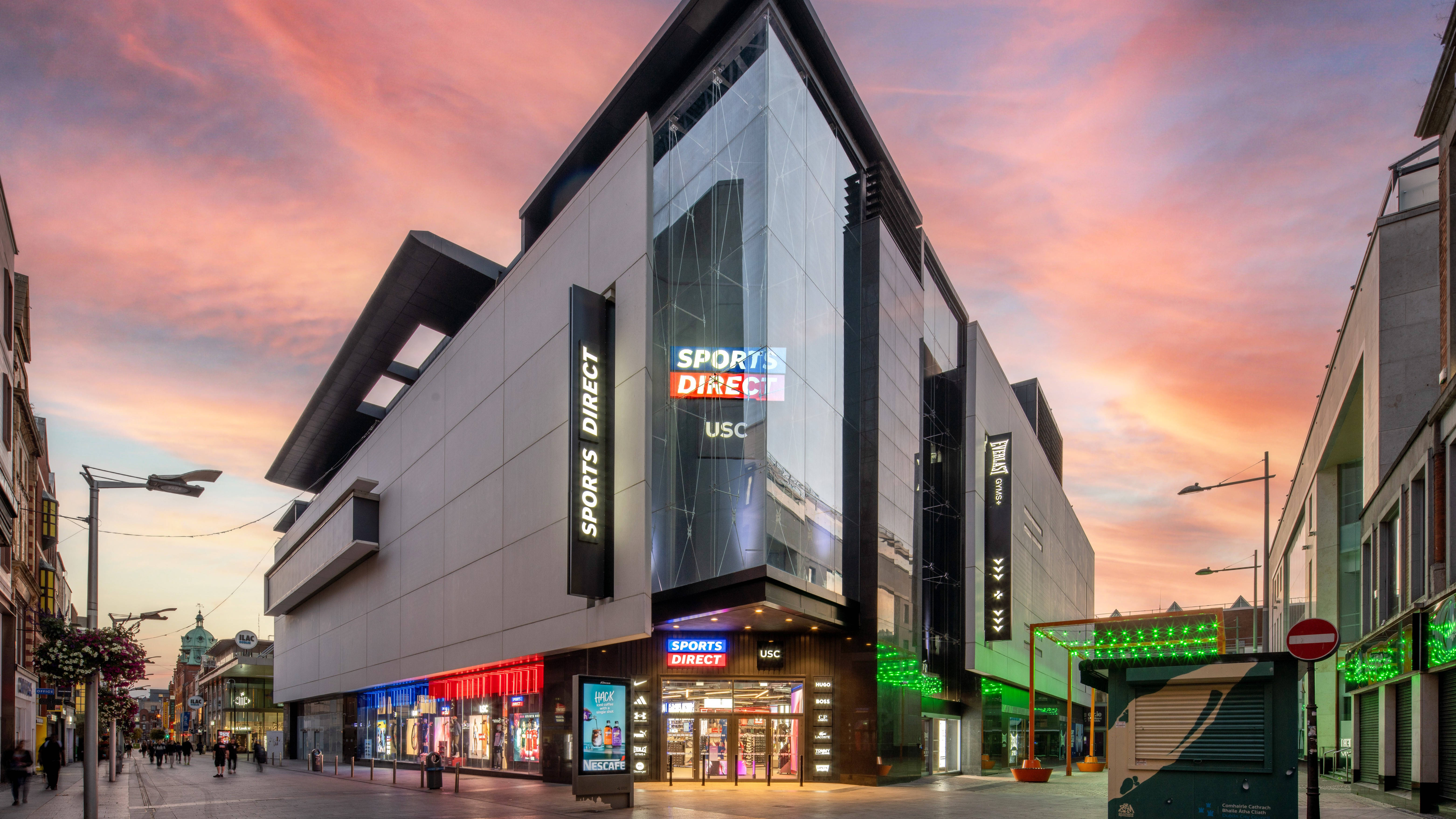 Dublin Ireland Sports Direct external shot night sky