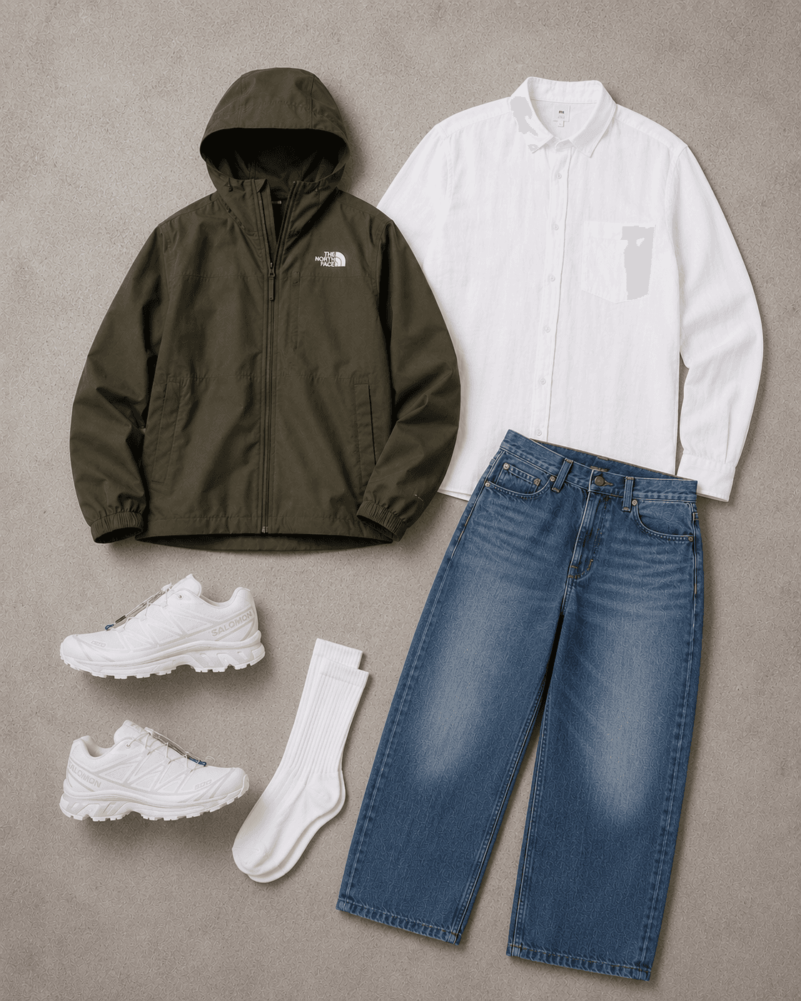 salomon xt-6 scandi gorpcore outfit