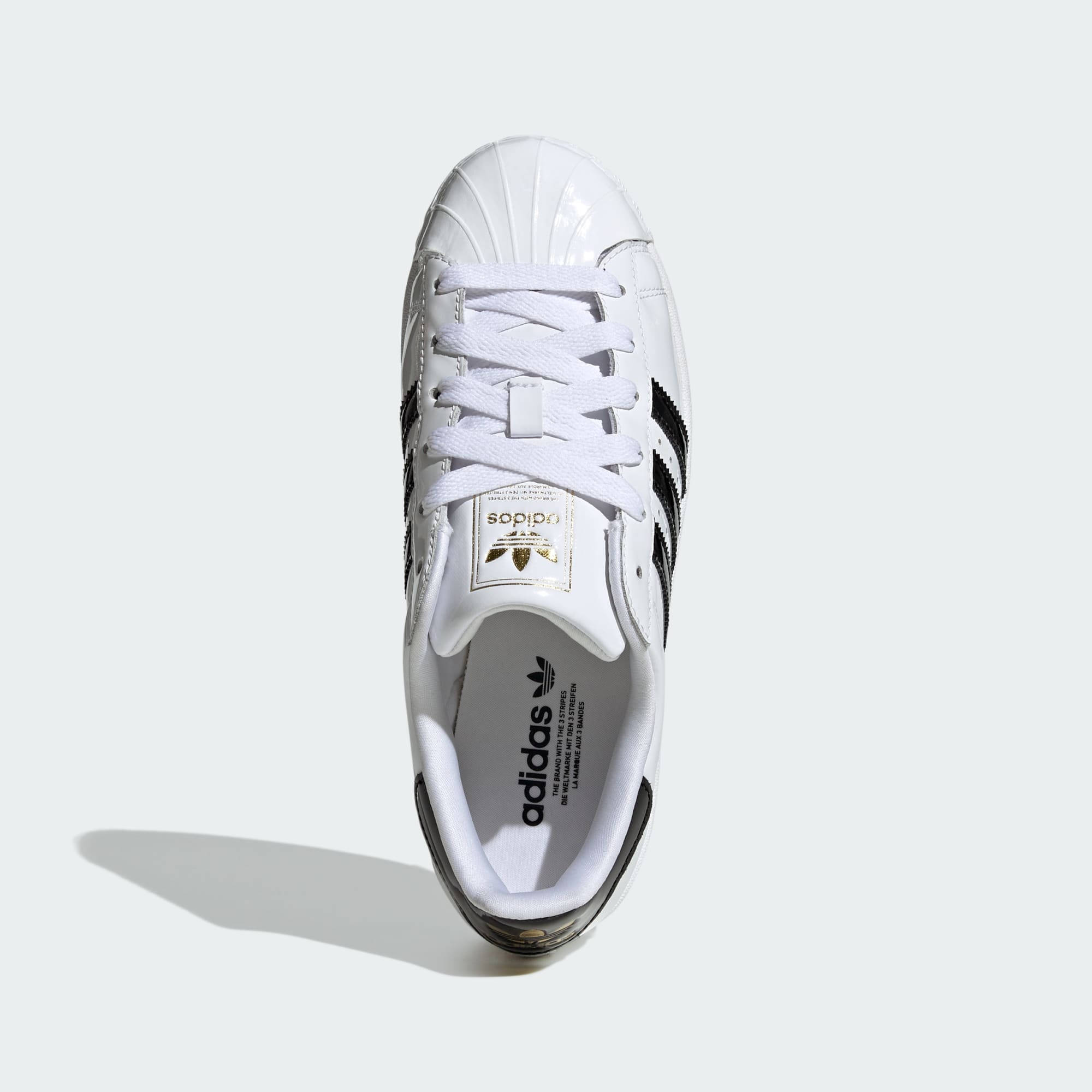 adidas Superstar II Trainers White Black Patent Middle