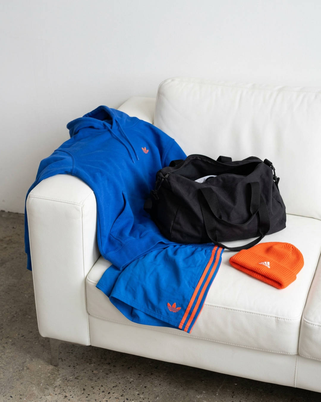 adidas airport flatlay