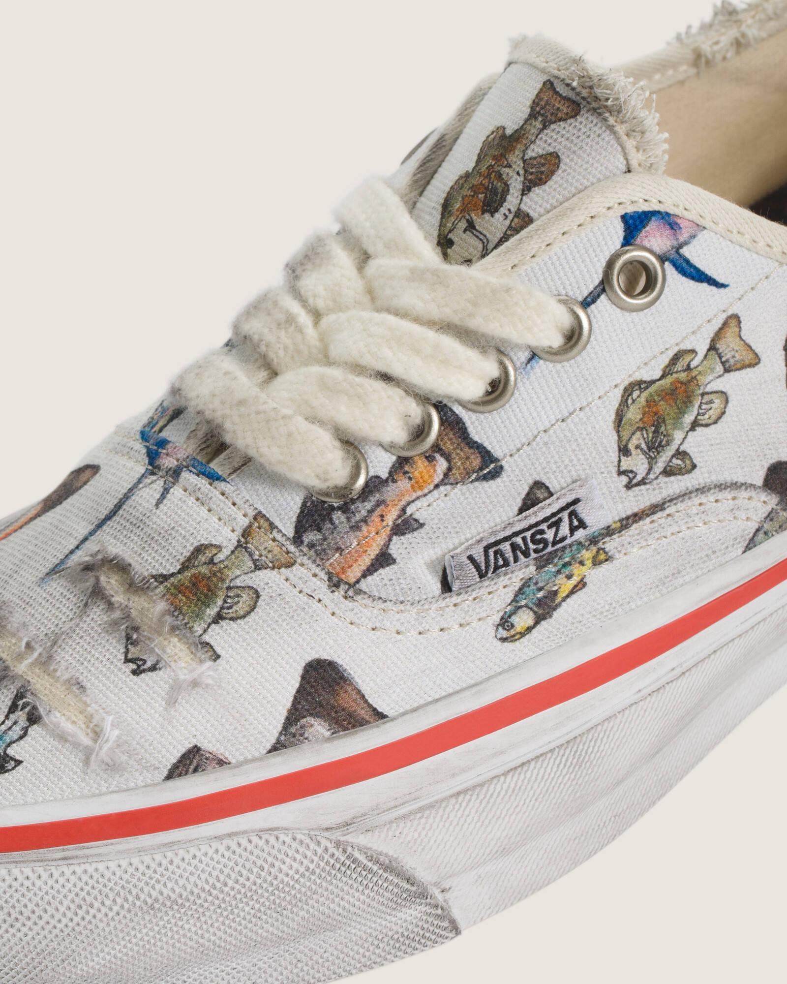 sza x vans fishing themed Era close-up shot