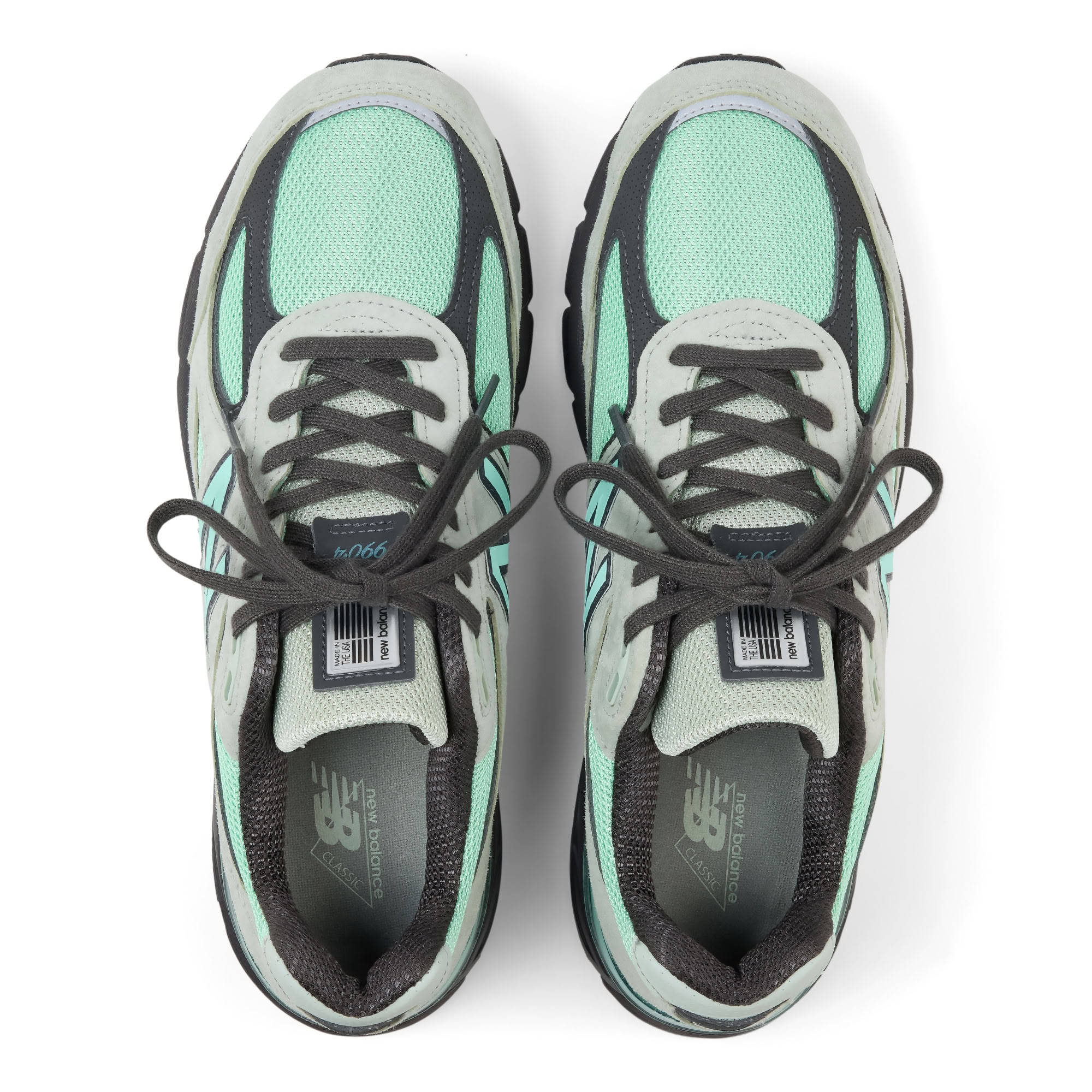 New Balance 990v4 Silver Moss Bright Mint Top