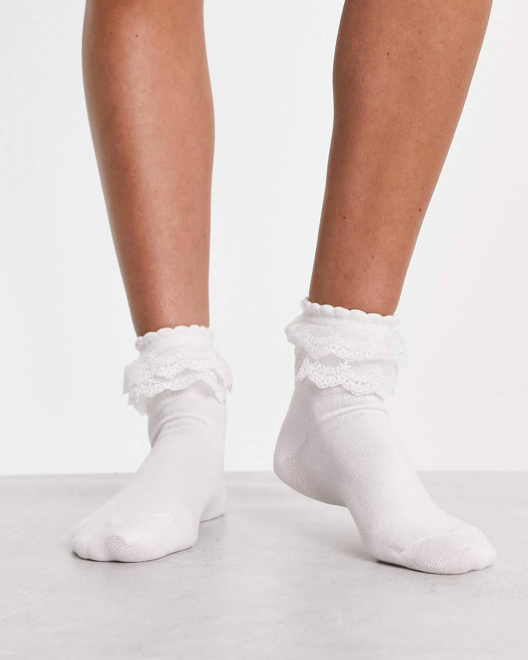 Pieces Frilly Trim Socks