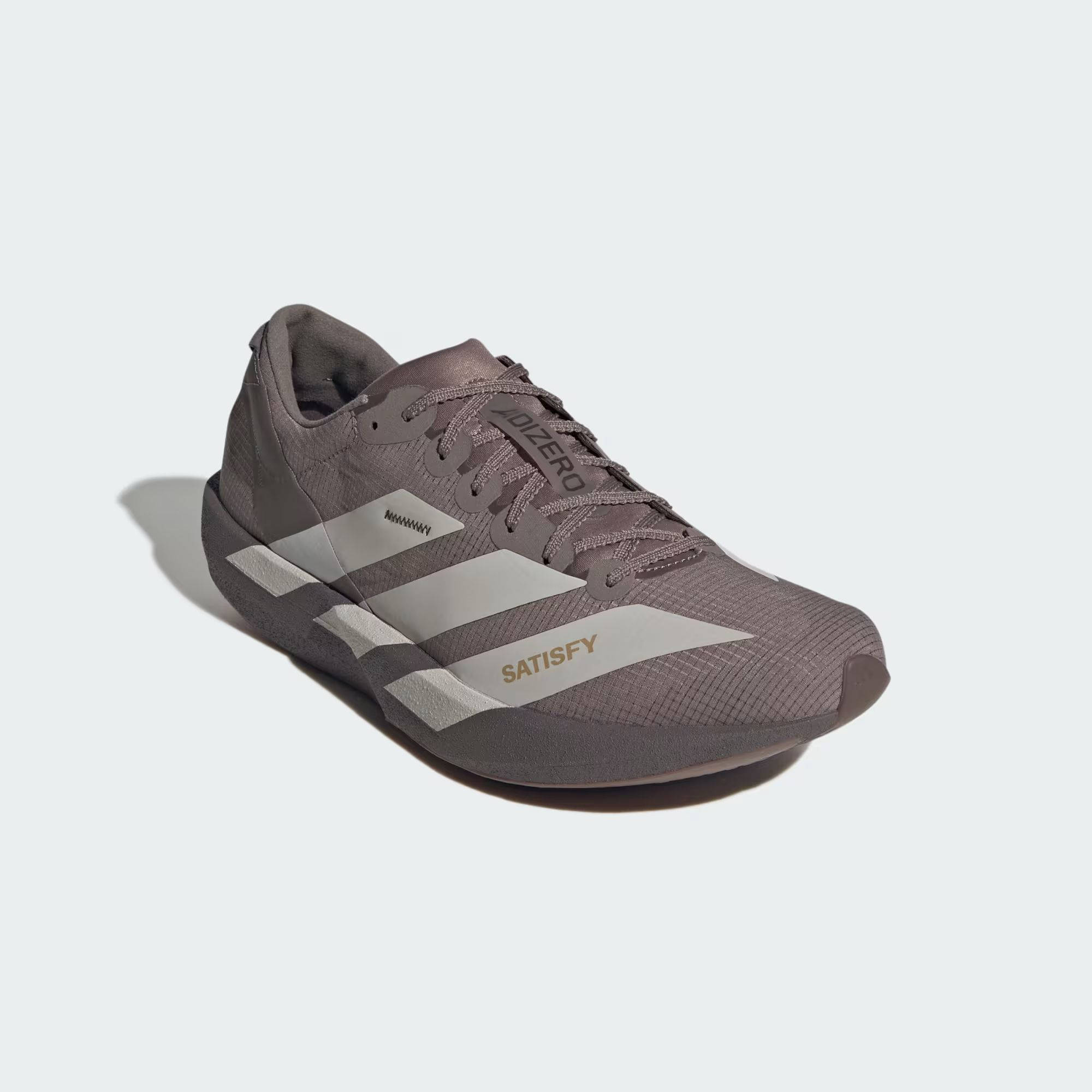 Satisfy x adidas Adizero Adios Charcoal KH6682 front
