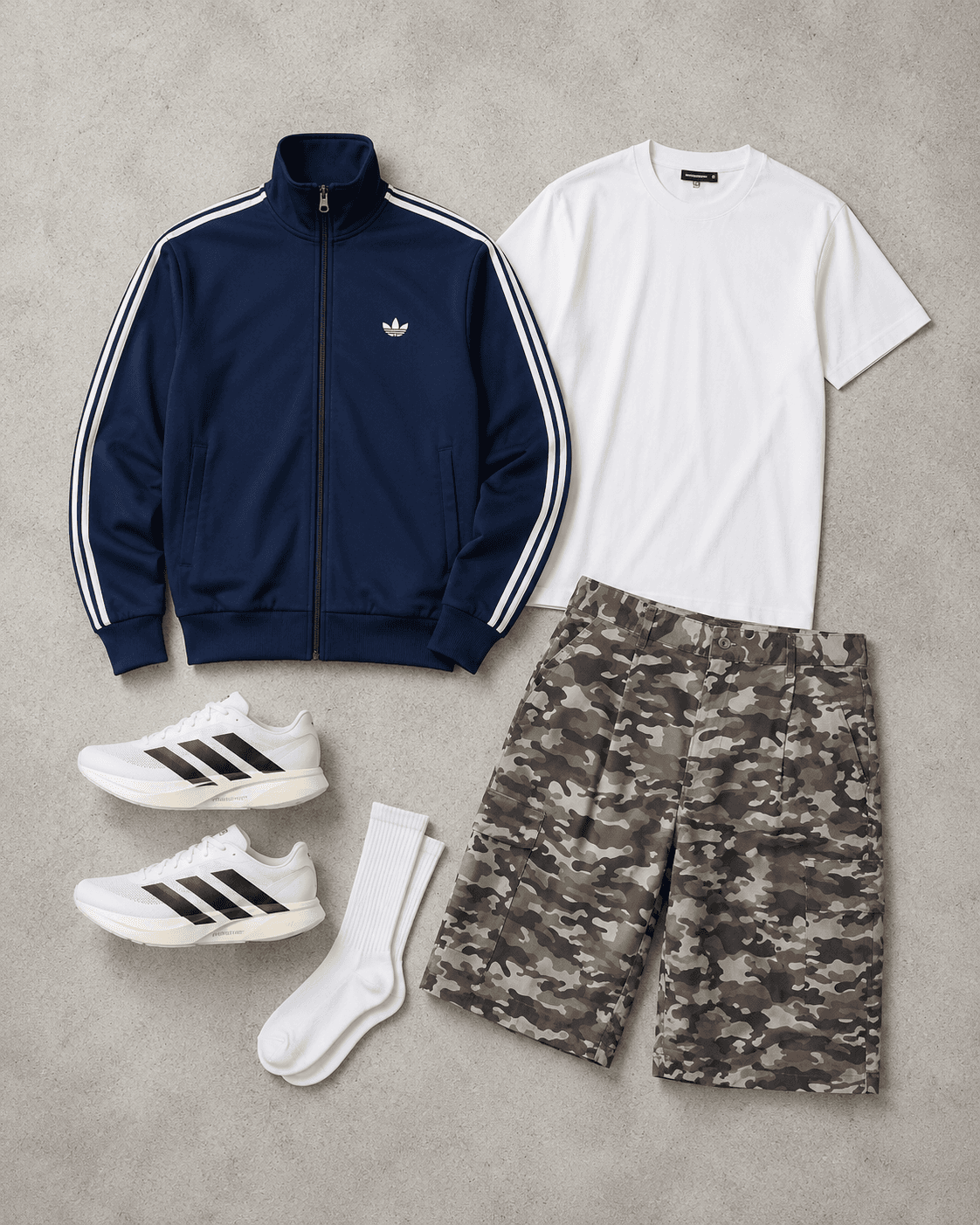 adidas evo sl white trainers flatlay