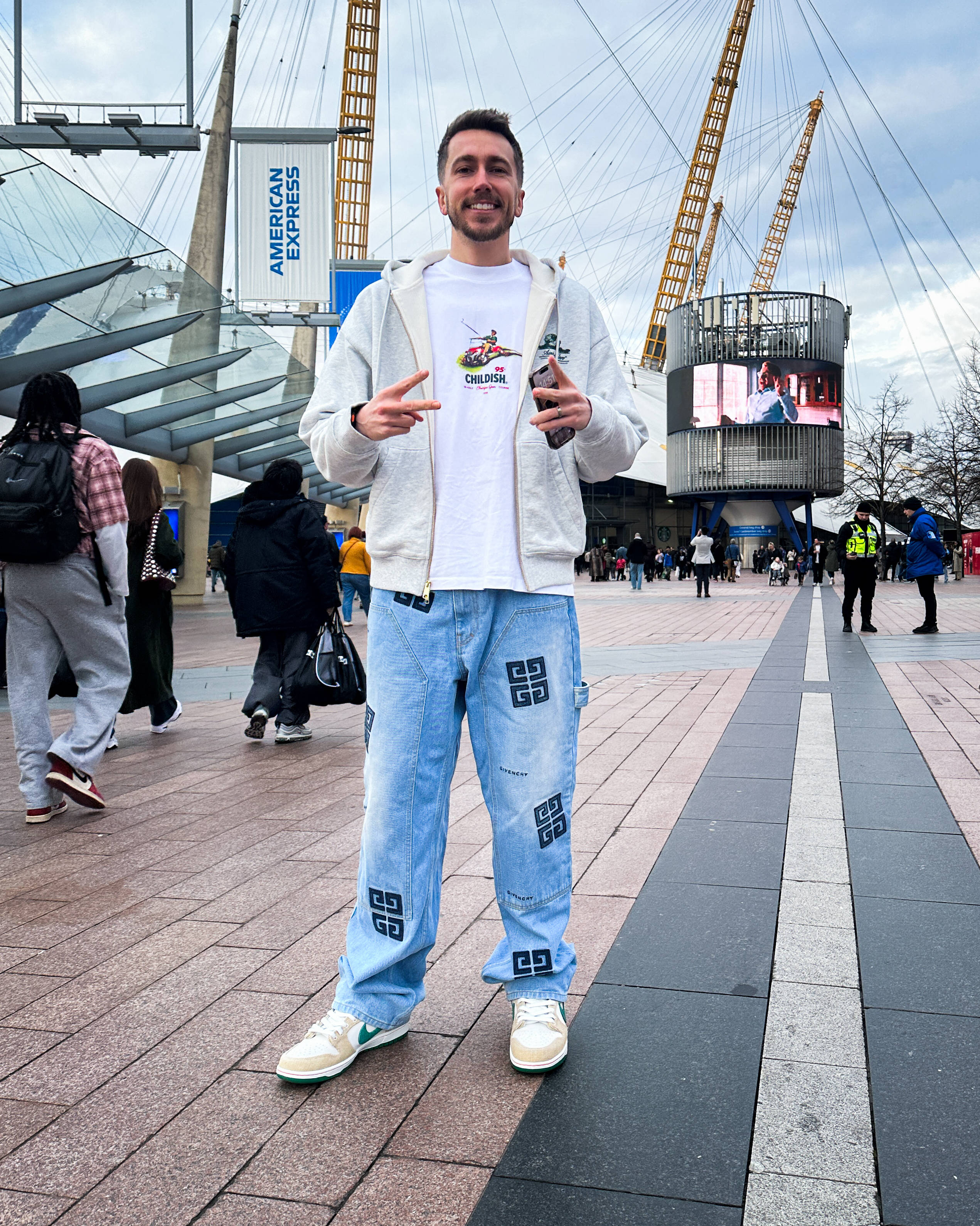Simon from Sidemen at NBA London 2026 outside the 02 Arena