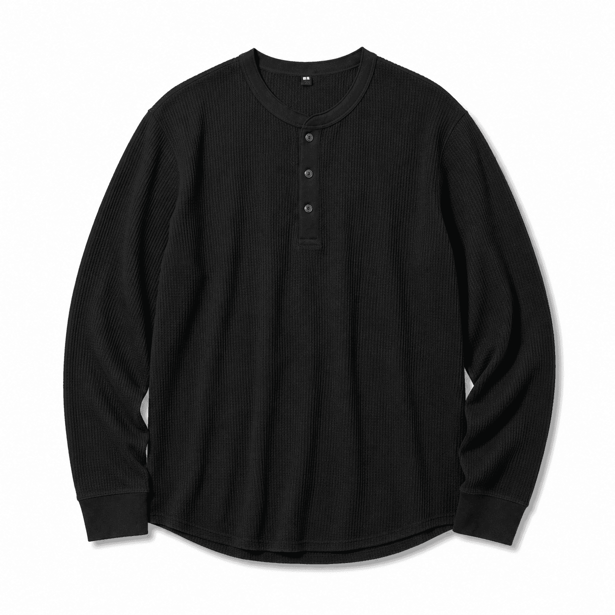 uniqlo henley waffle black