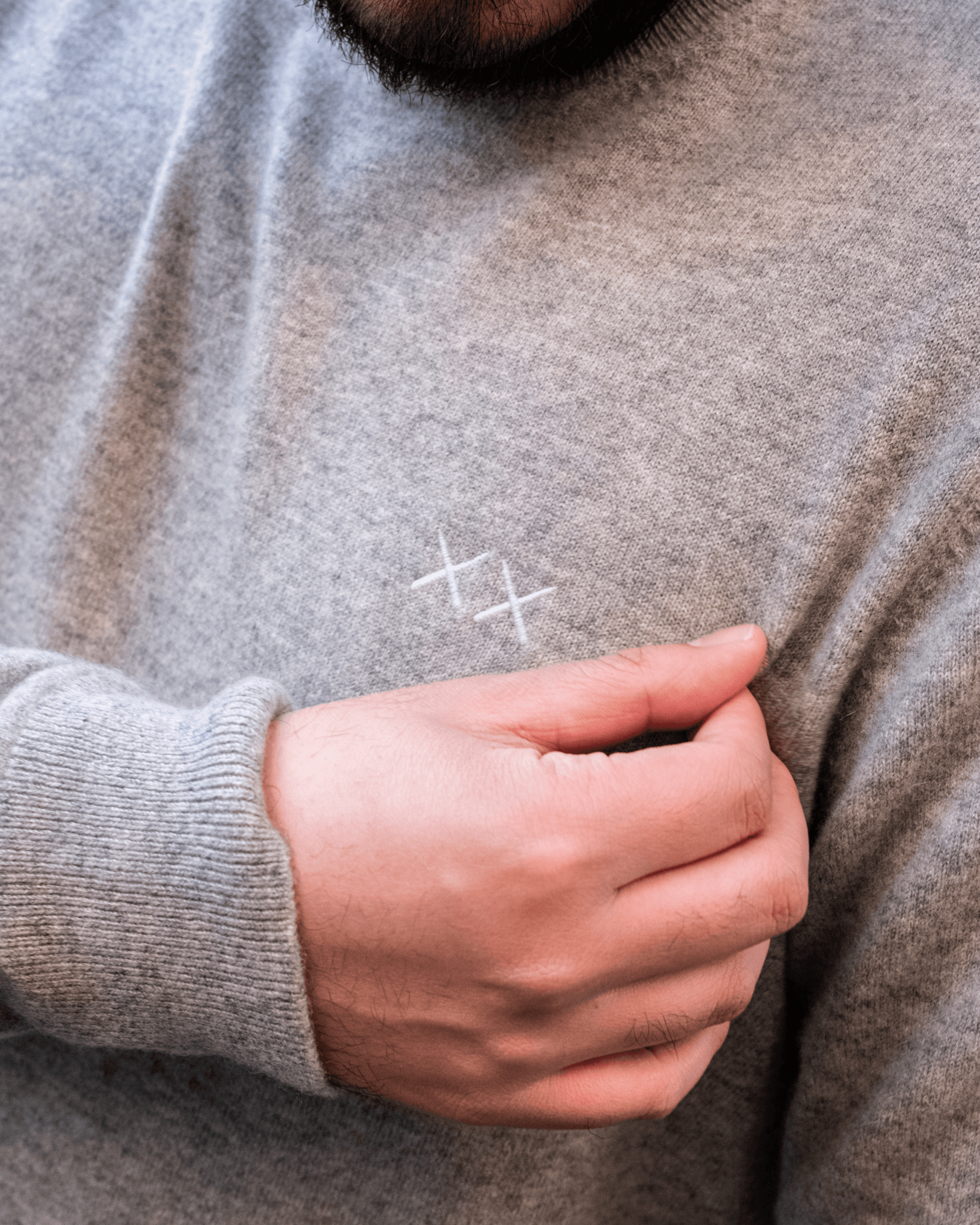 KAWS WINTER 100% Cashmere Crew Neck Jumper Grey