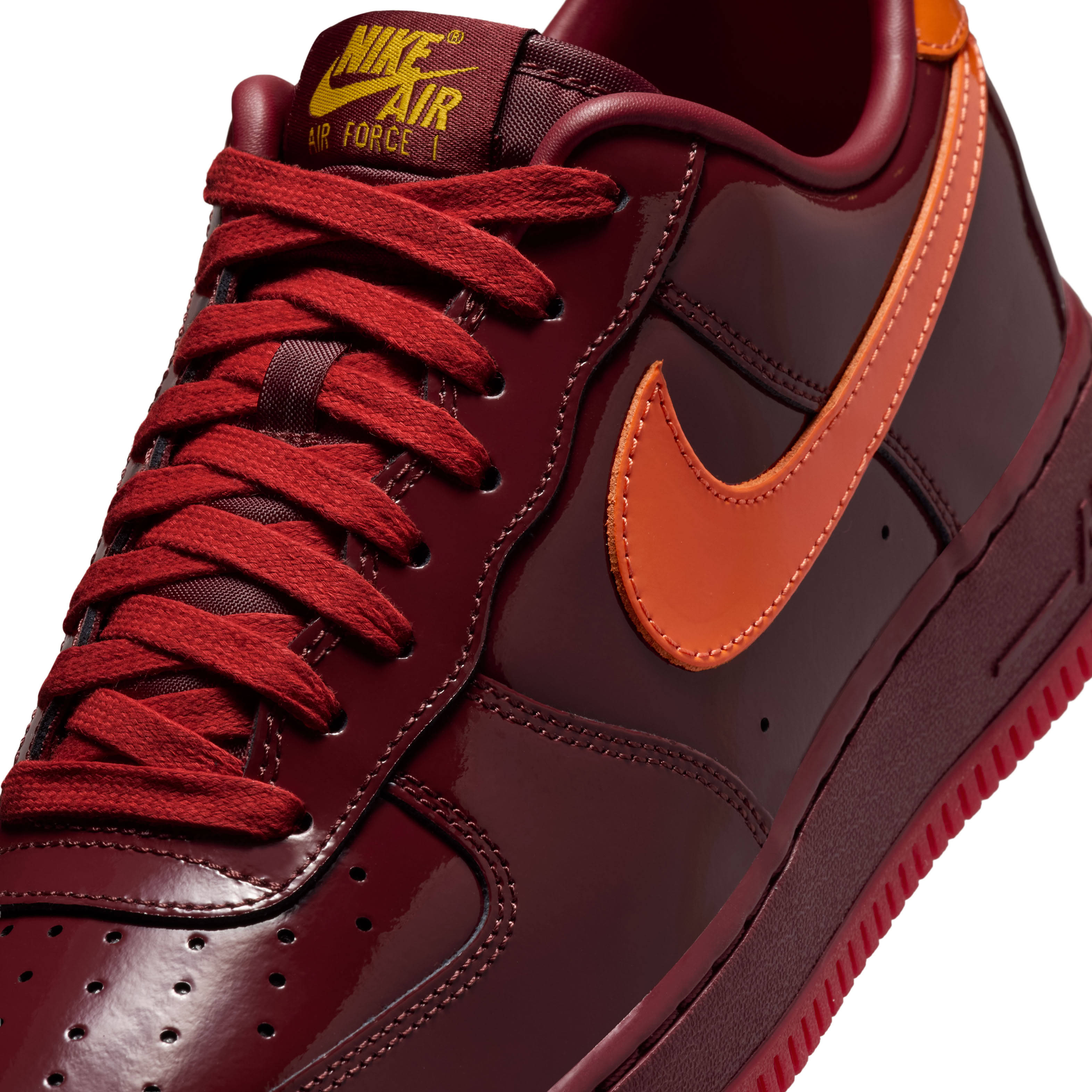 Nike Air Force 1 Low Patent Pack Dark Team Red Detail