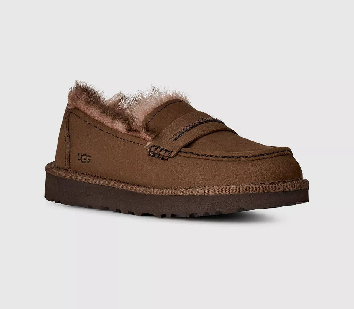 UGG Ellis Loafer Nubuck Dark Chestnut 1183310 DKC front