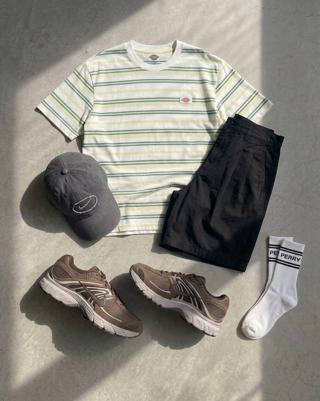 air max and striped t shirt outfit