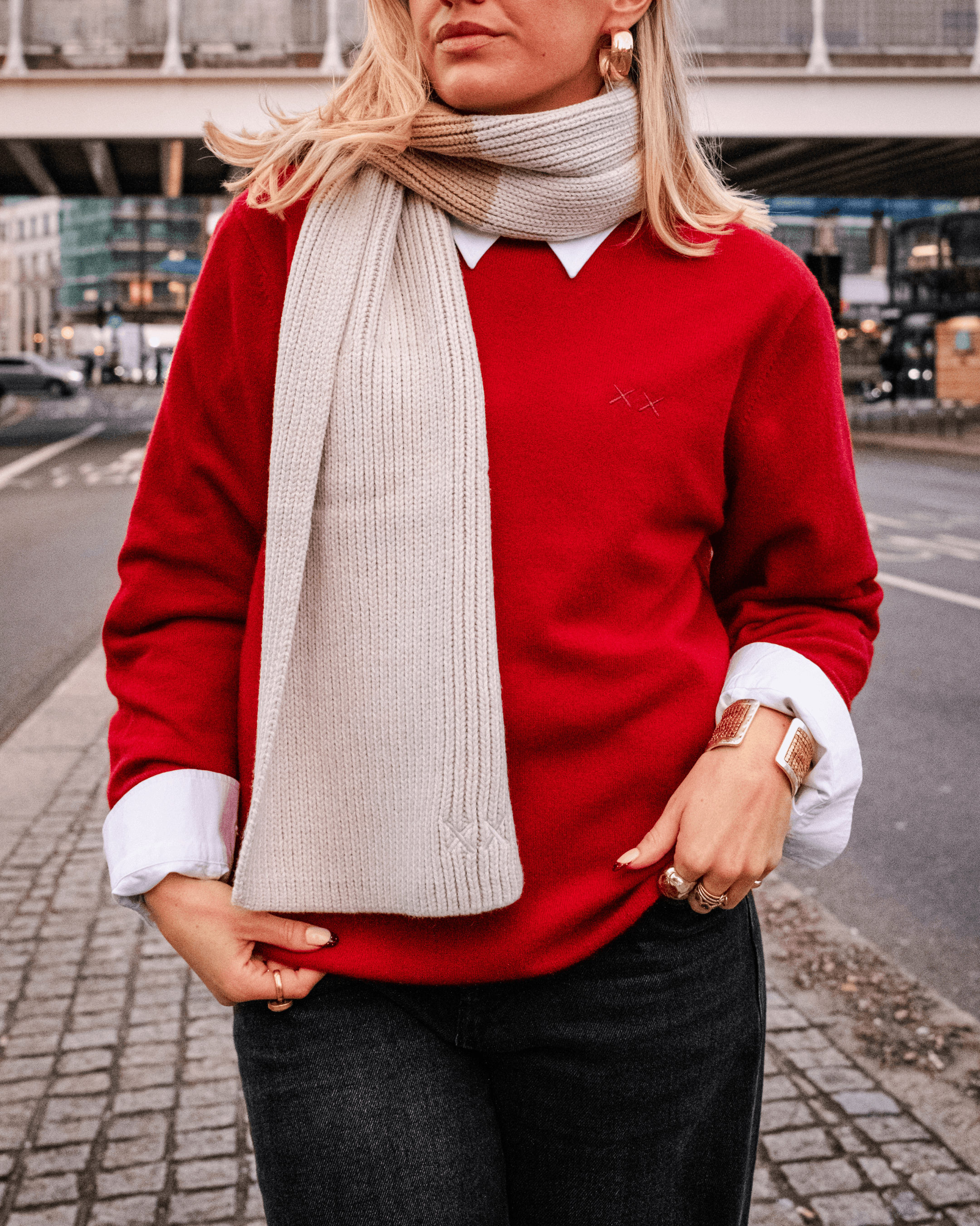 KAWS WINTER 100% Cashmere Crew Neck Jumper Red