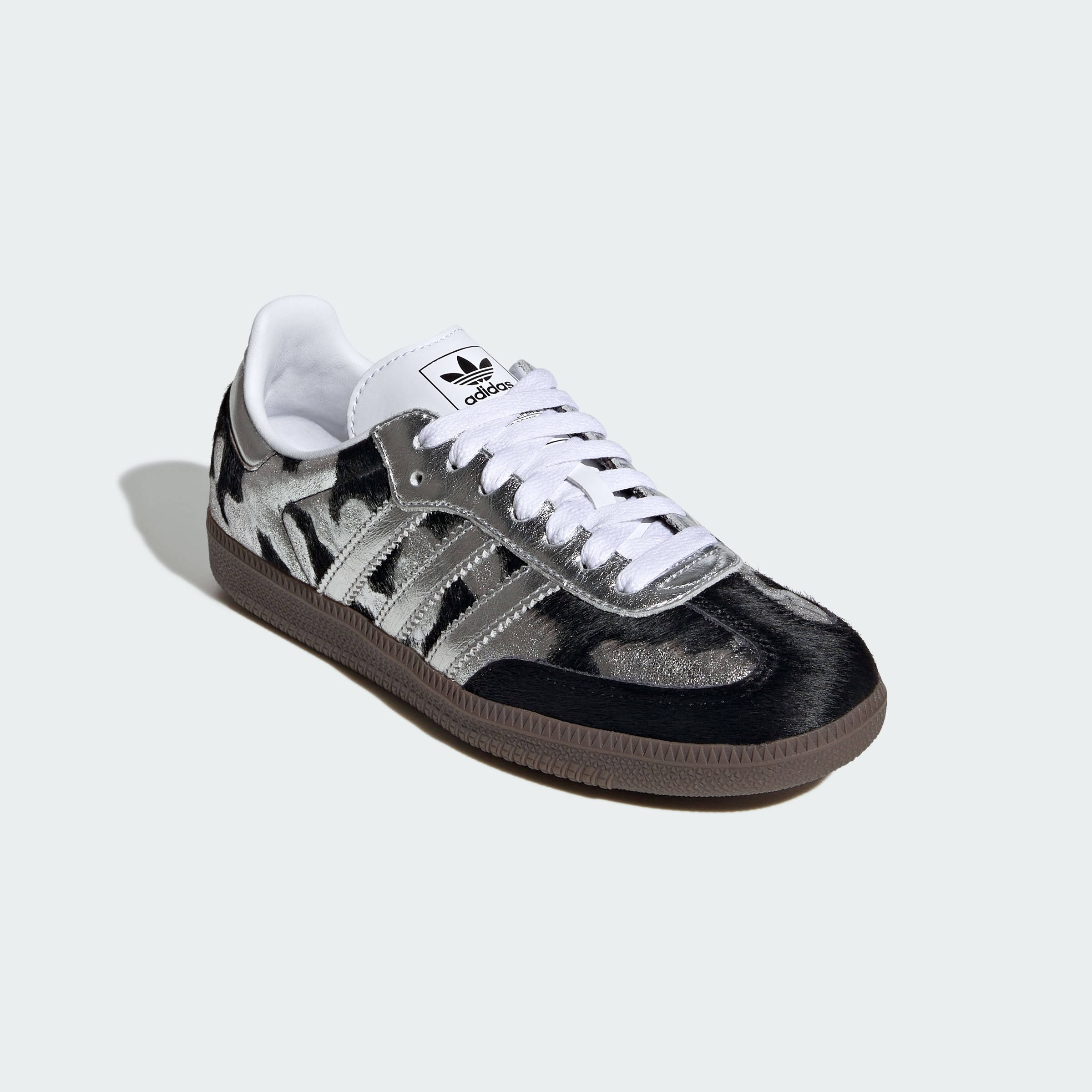 adidas Samba OG Black Pony Hair Silver Metallic Front