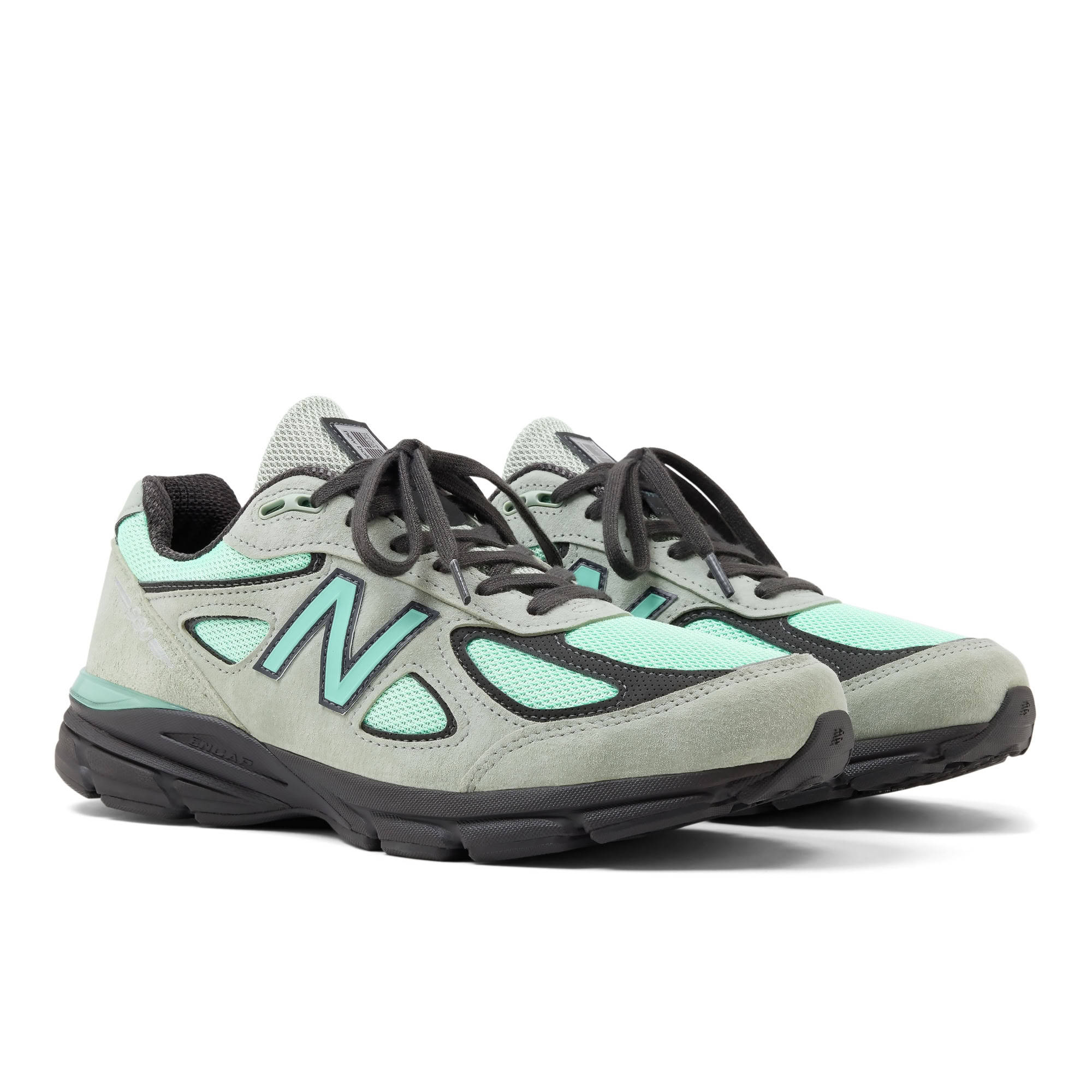 New Balance 990v4 Silver Moss Bright Mint Pair