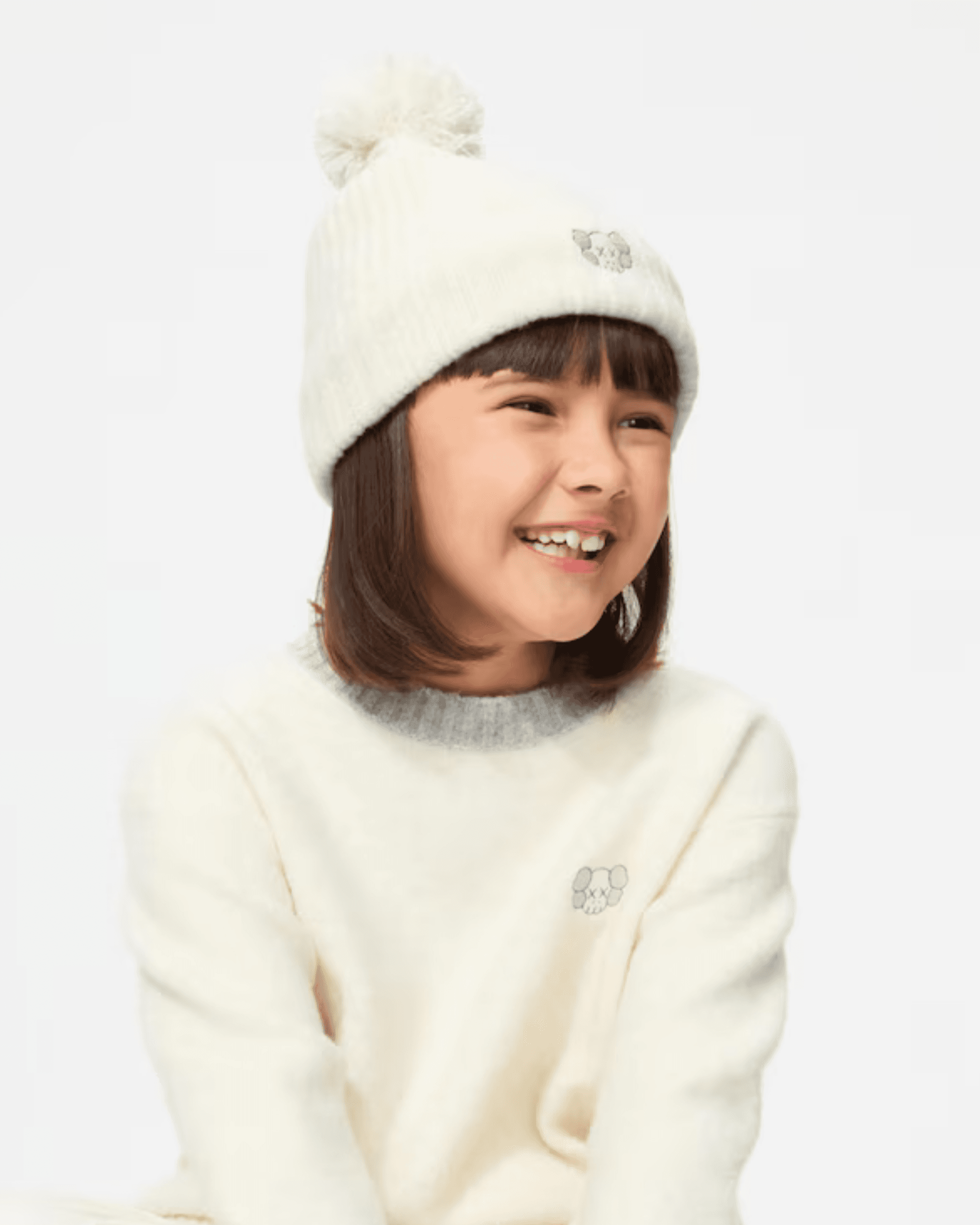 KAWS WINTER HEATTECH Soufflé Yarn Knit Cap Off White