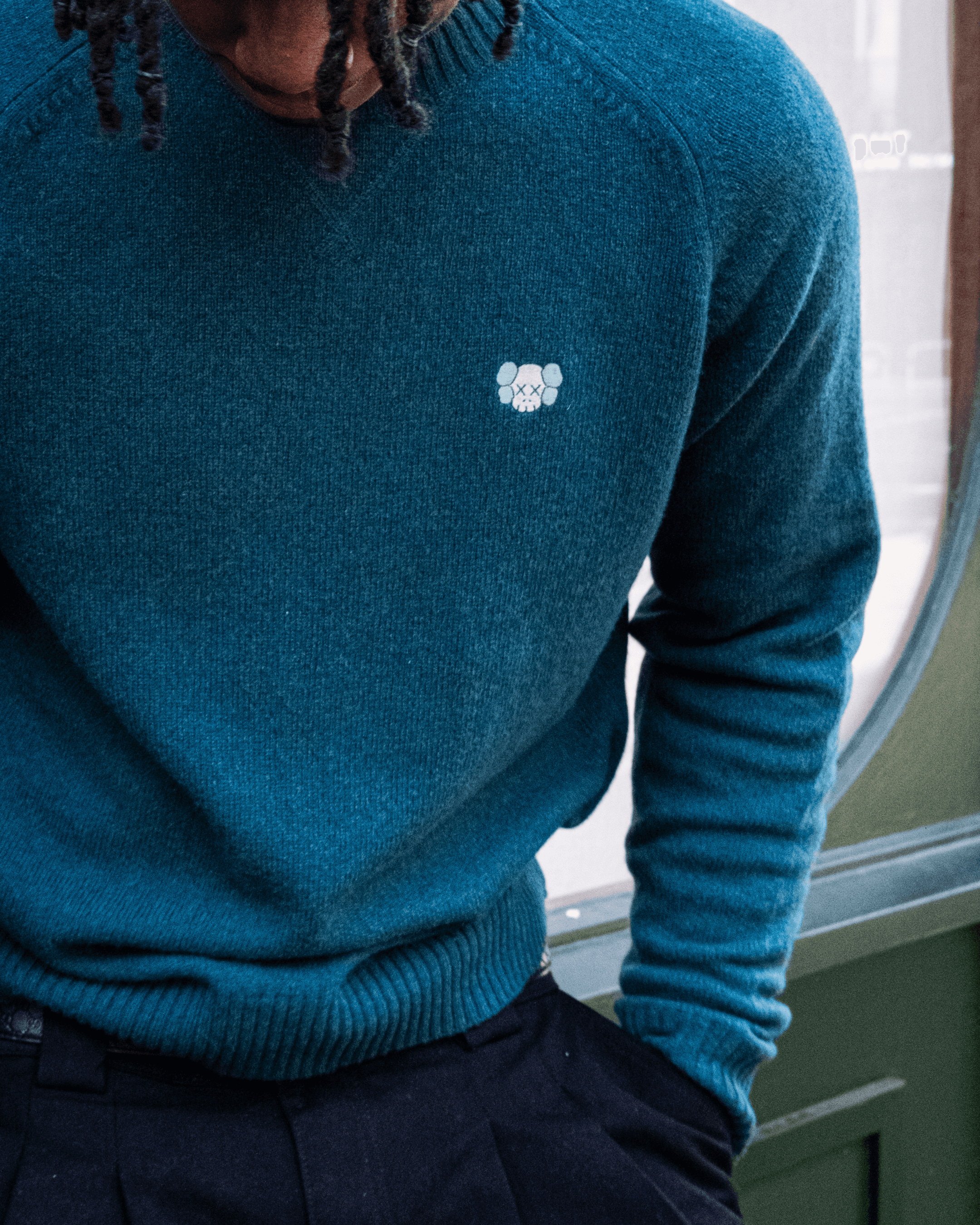 KAWS WINTER 100% Lambswool Crew Neck Jumper Green