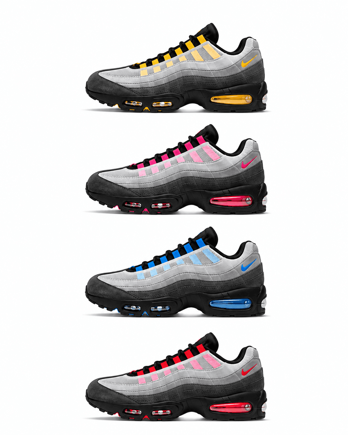 nike air max 95 black tongue pack collection asset