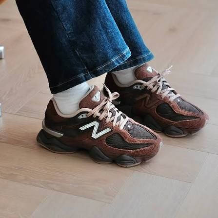 New Balance 9060 Black Coffee Rich Oak U90608B8 on foot