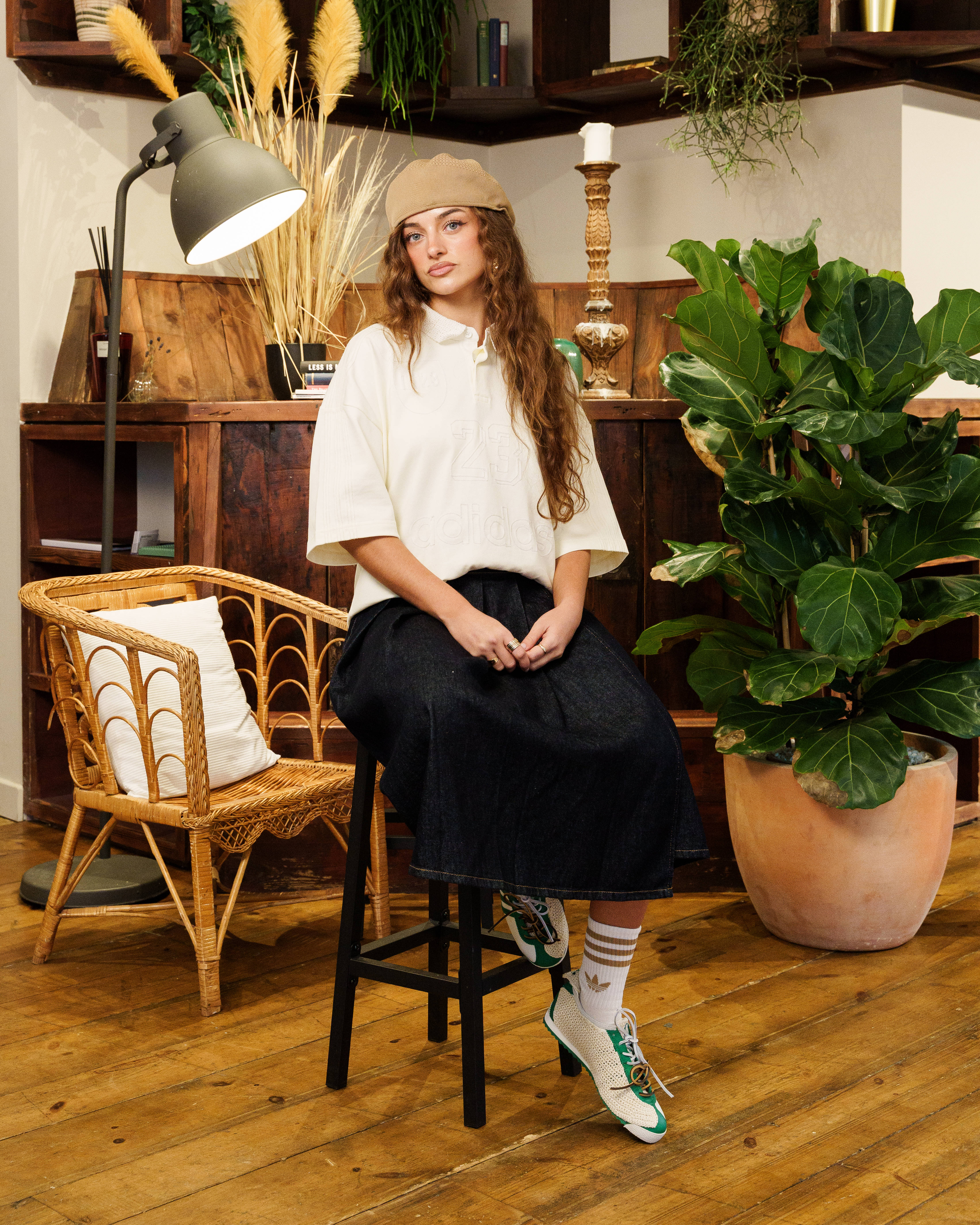 LC23 x adidas collaboration editorial shoot adidas Italia 60s on feet