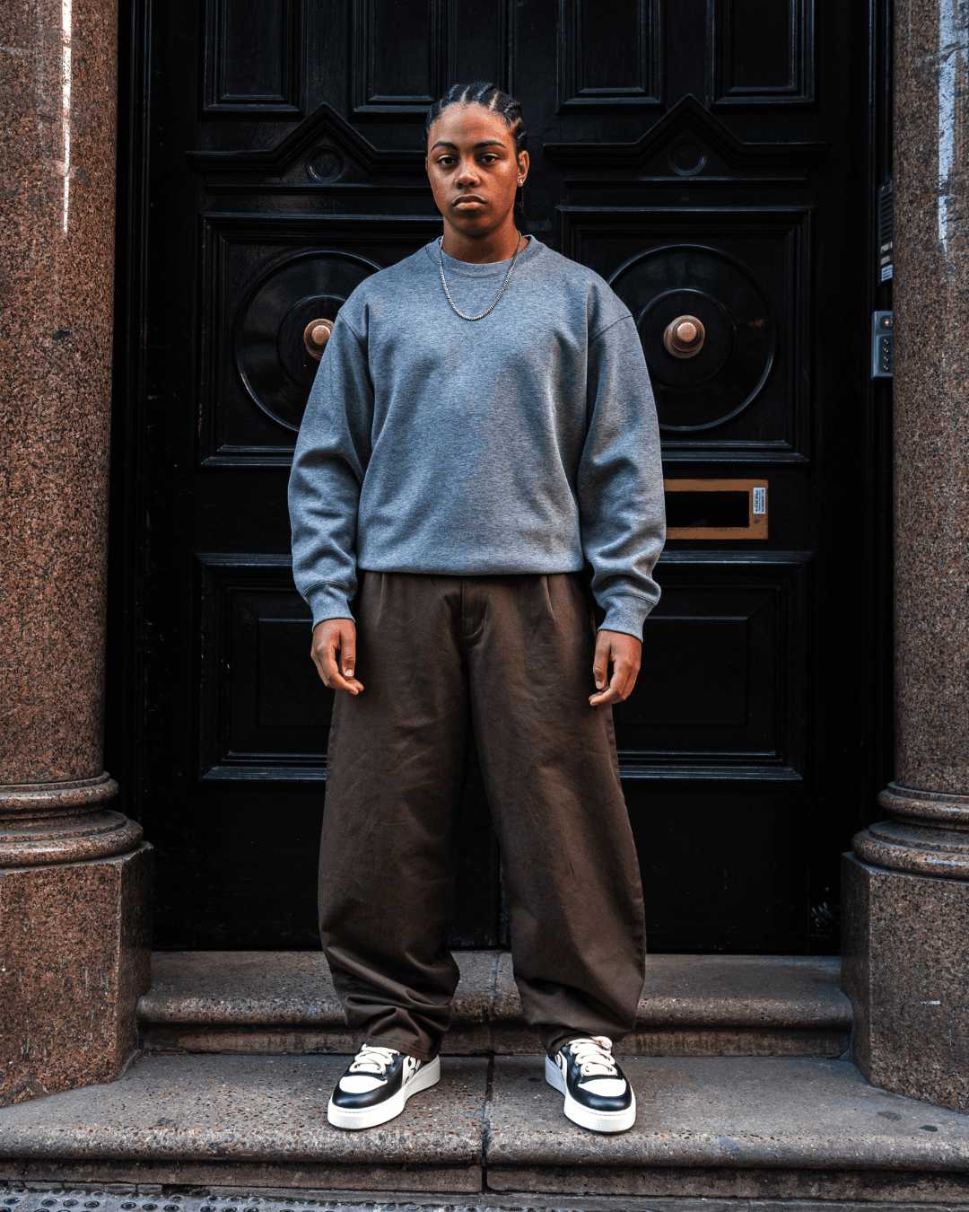 Barrel Leg Trousers Brown