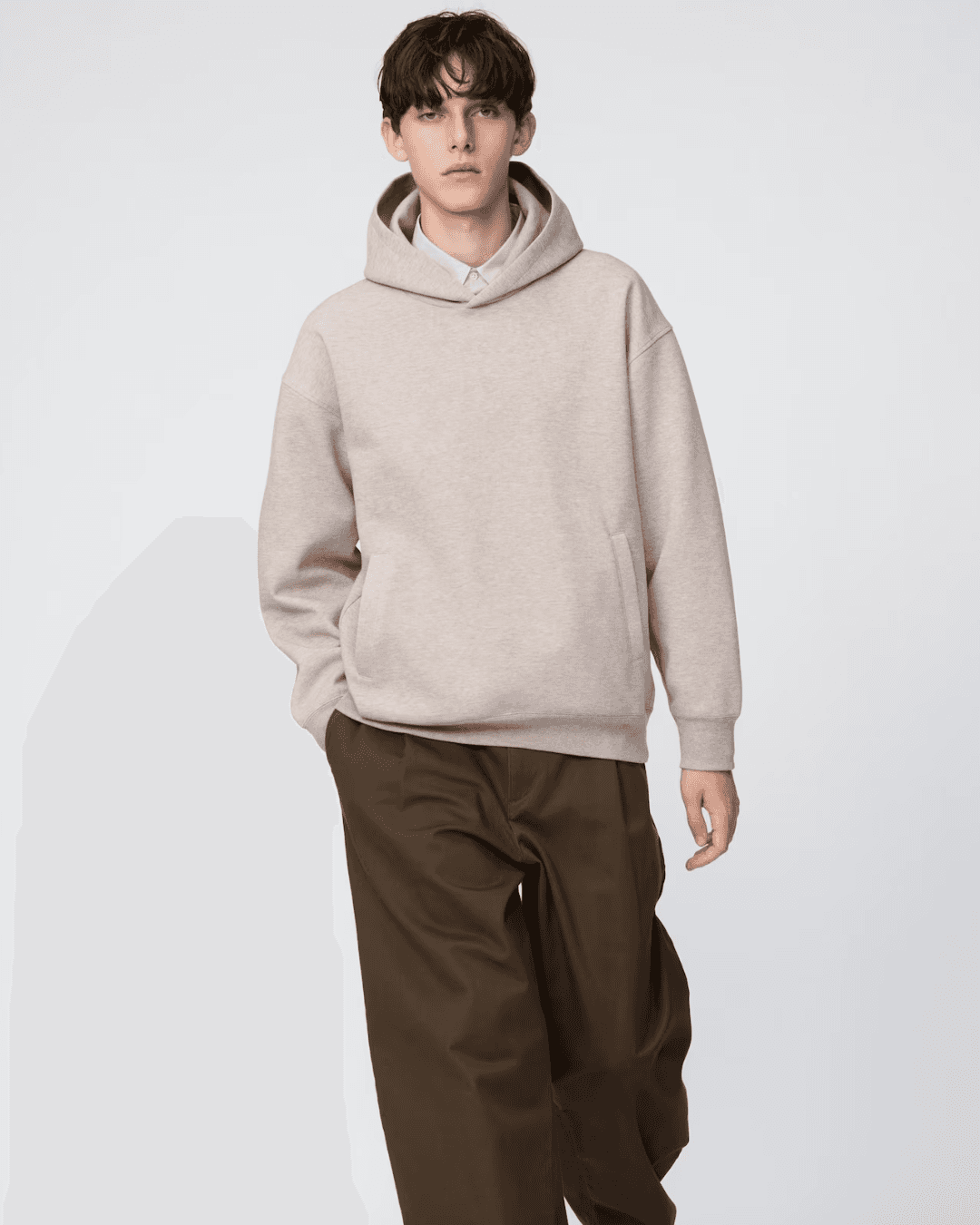 Sweat Oversized Pullover Hoodie Beige