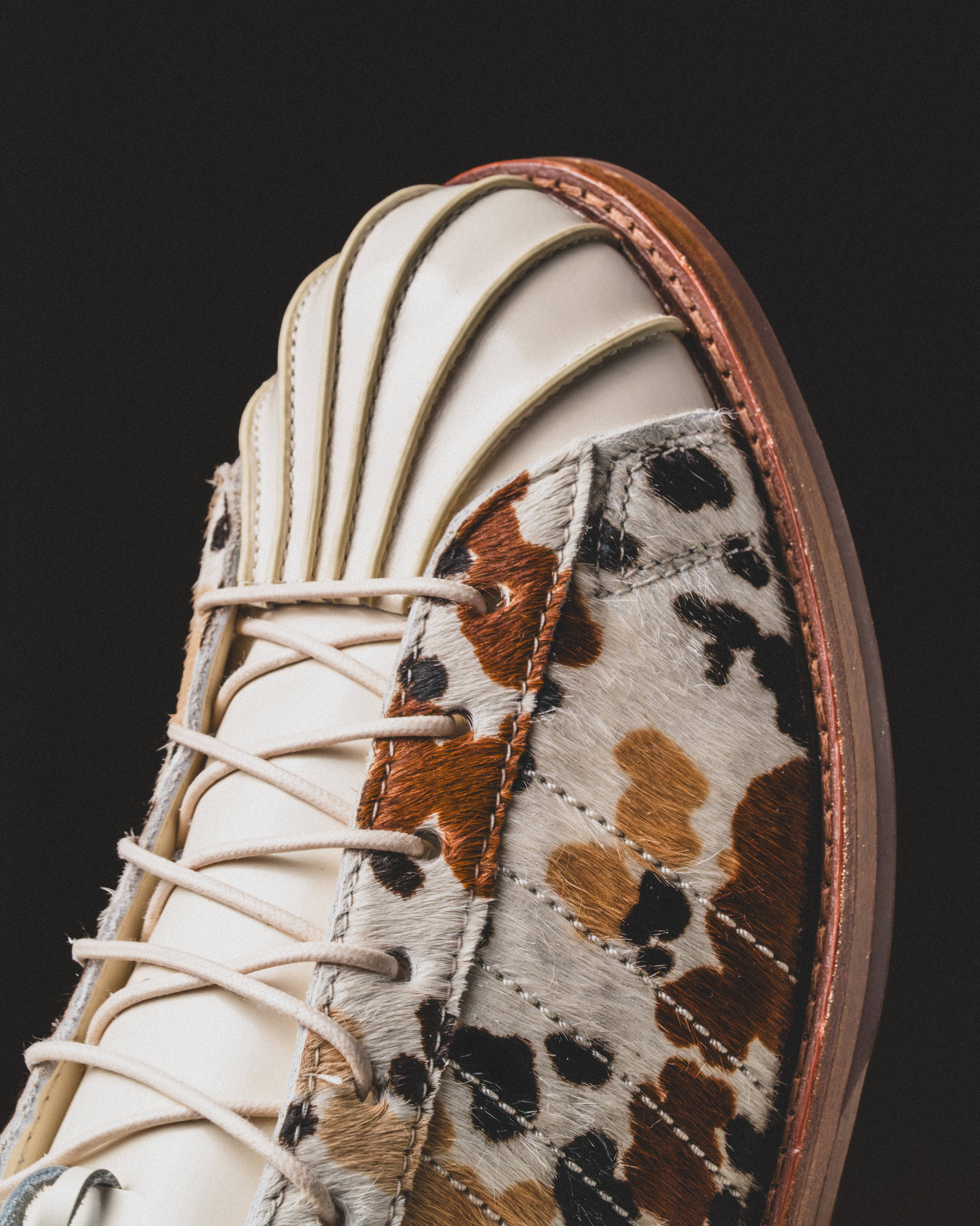 CLOT x adidas Superstar Cowprint editorial toe shot