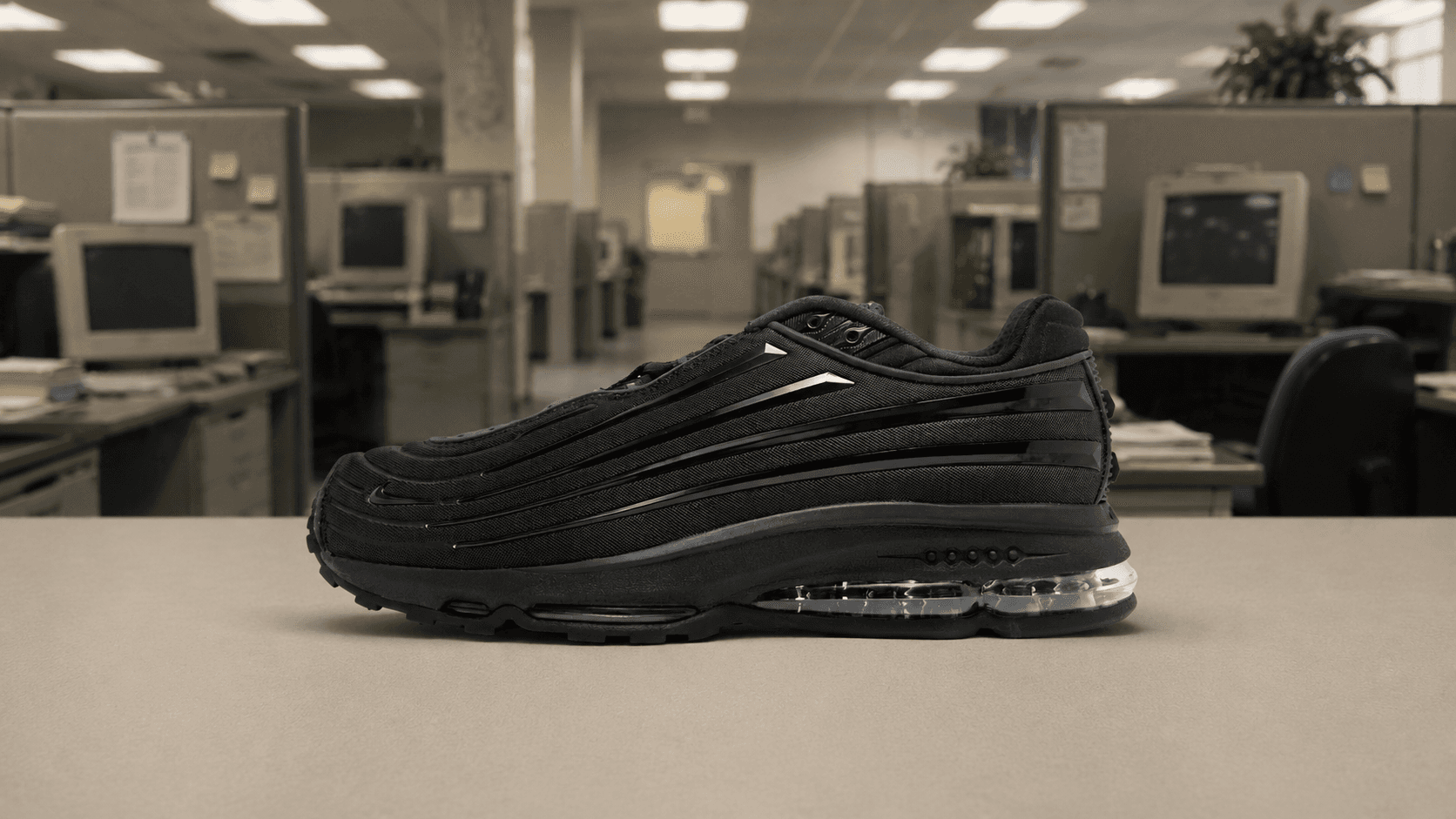 Nike Air Max 2000 with 2000s office cubicle inspired background