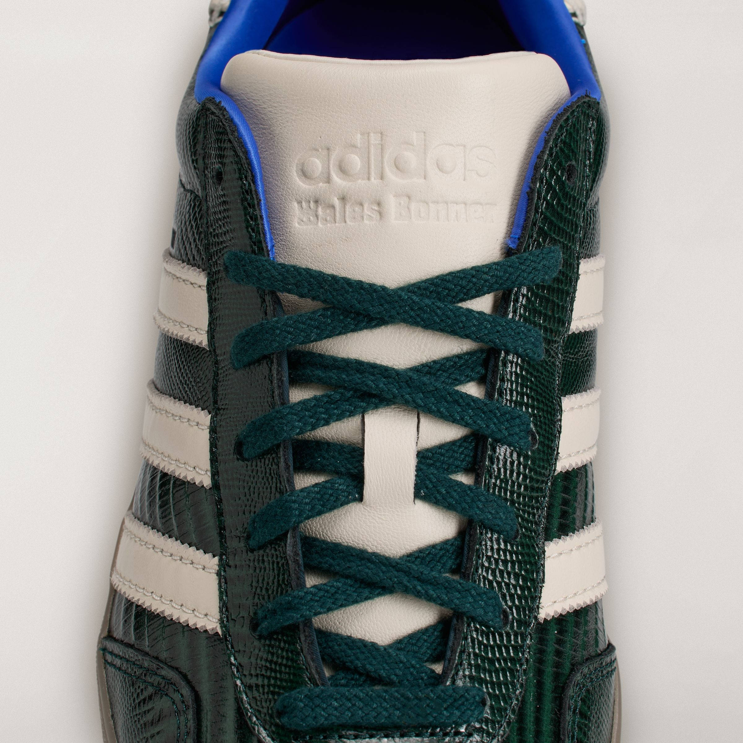 Wales Bonner x adidas Gazelle Suede Croc Green Night KK0735 tongue