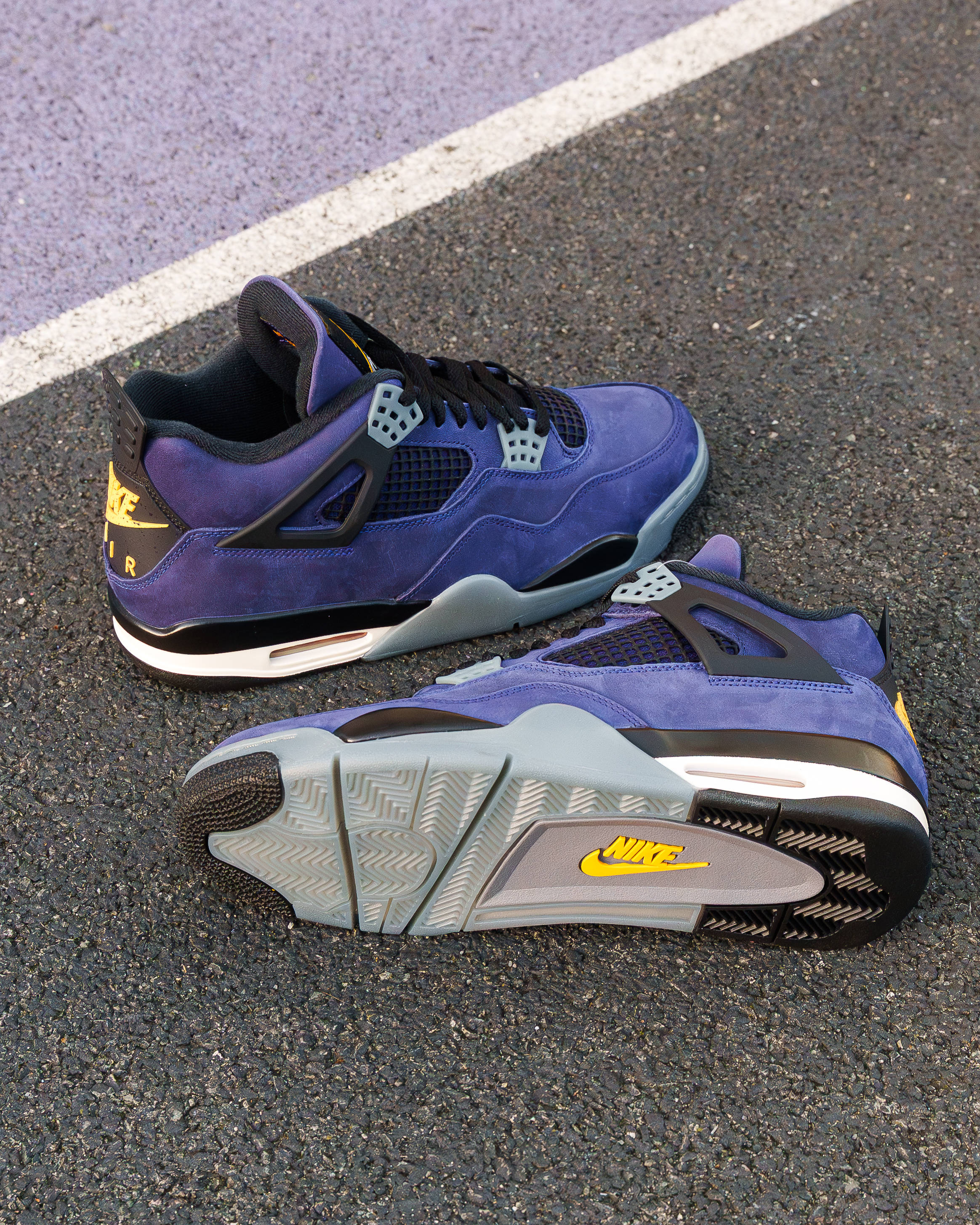 AJ4 Imperial Purple pair on court