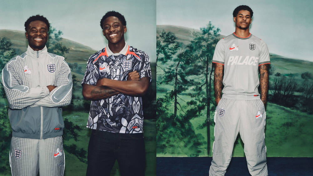 Marcus Rashford and Bukayo Saka Join Wayne Rooney for the Palace x Nike England Campaign Marcus Rashford and Bukayo Saka Join Wayne Rooney for the Palace x Nike England Campaign