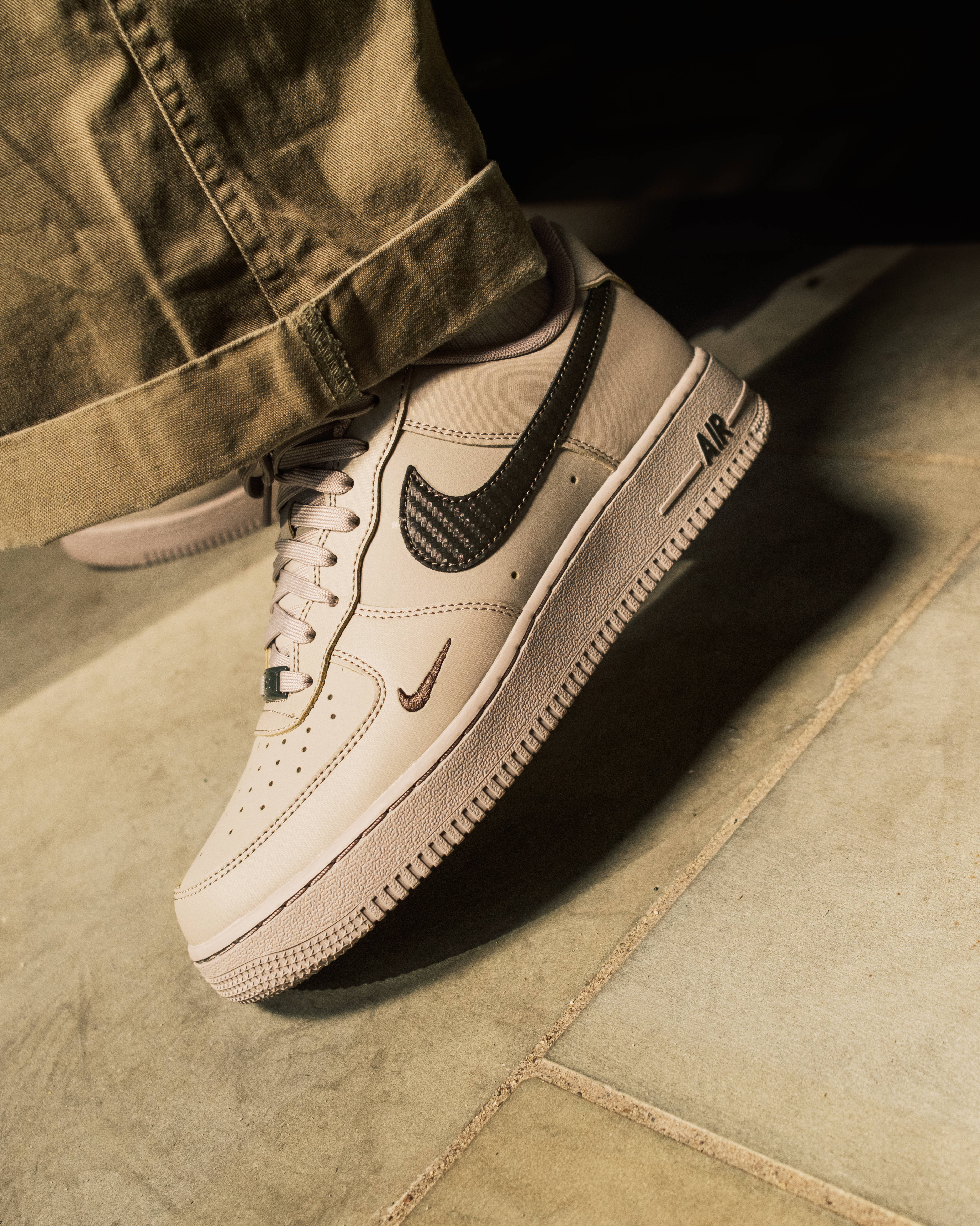 air force 1 side profile with tree camo denim style y2k