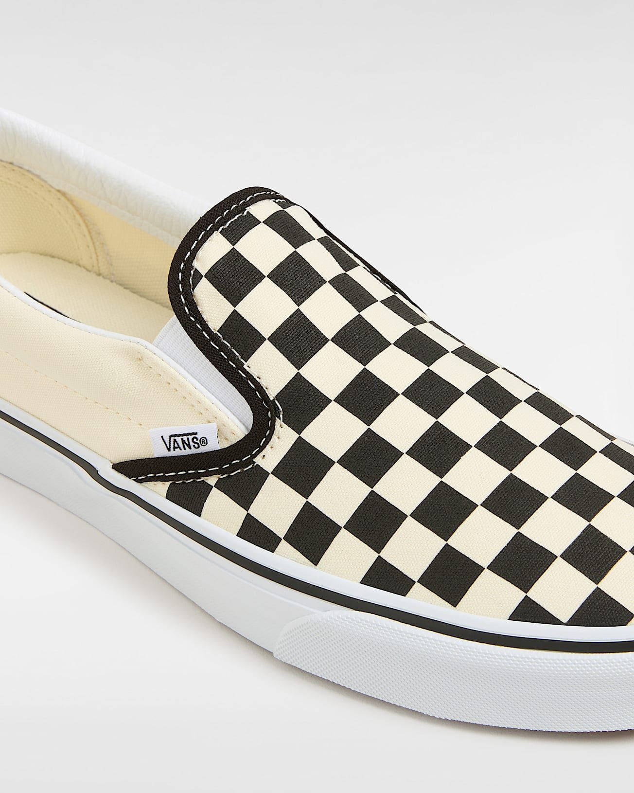 Vans Classic Slip On Checkerboard Black White VN000EYEBWW closeup