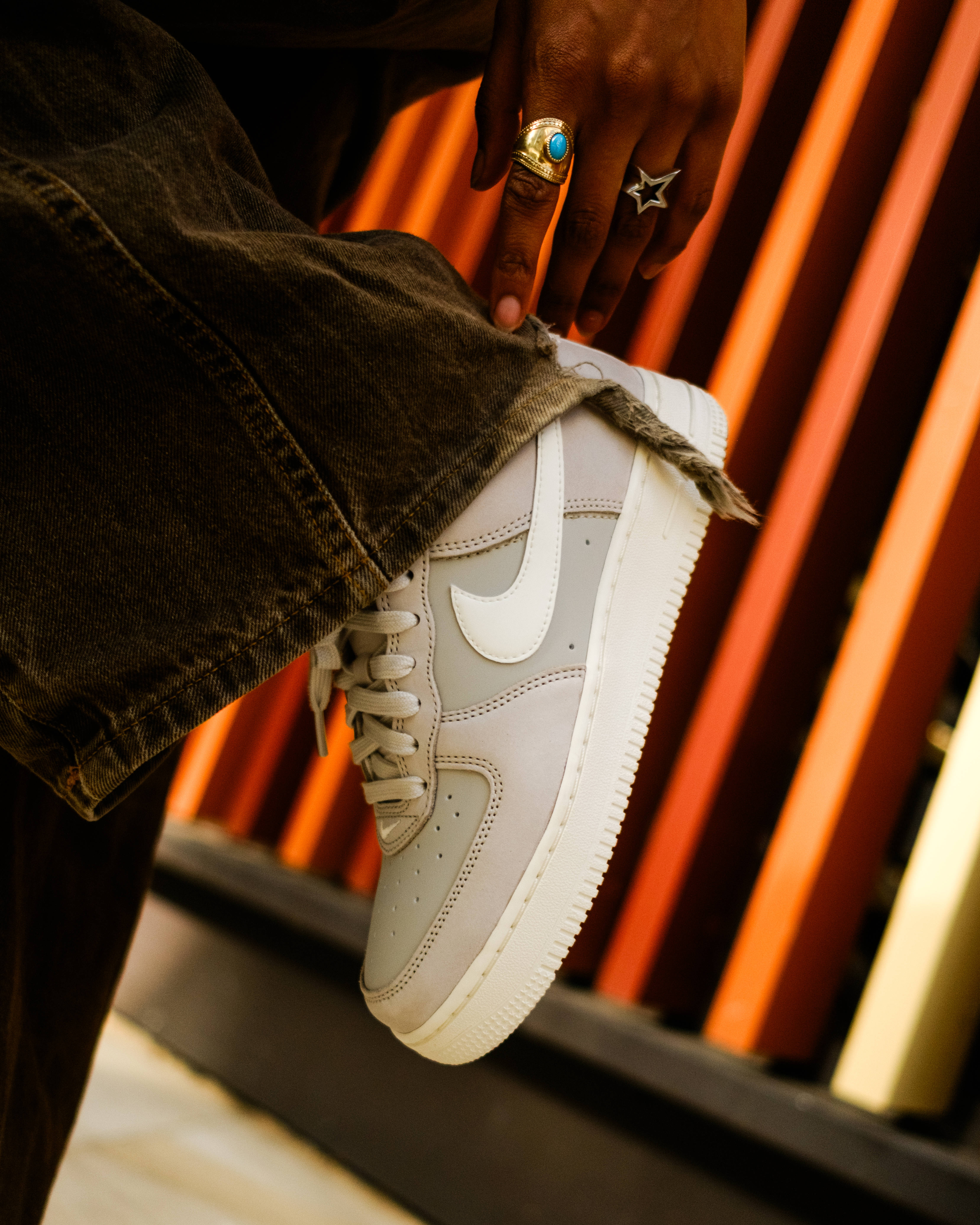 air force 1 editorial baggy denim