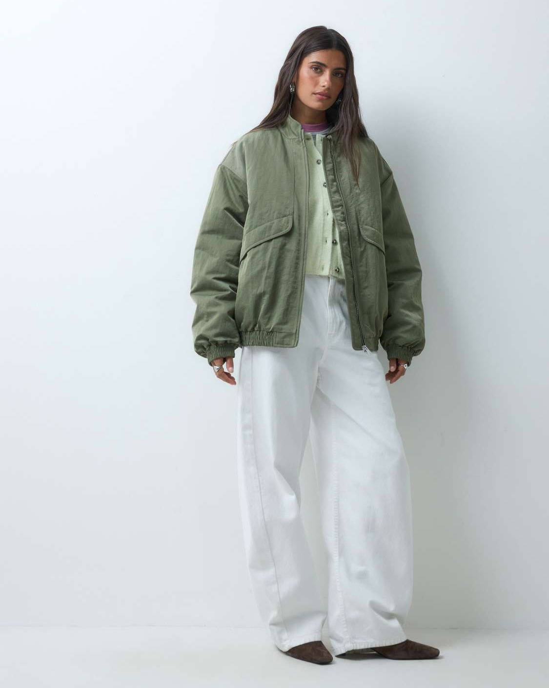 ASOS DESIGN oversized bubble hem bomber