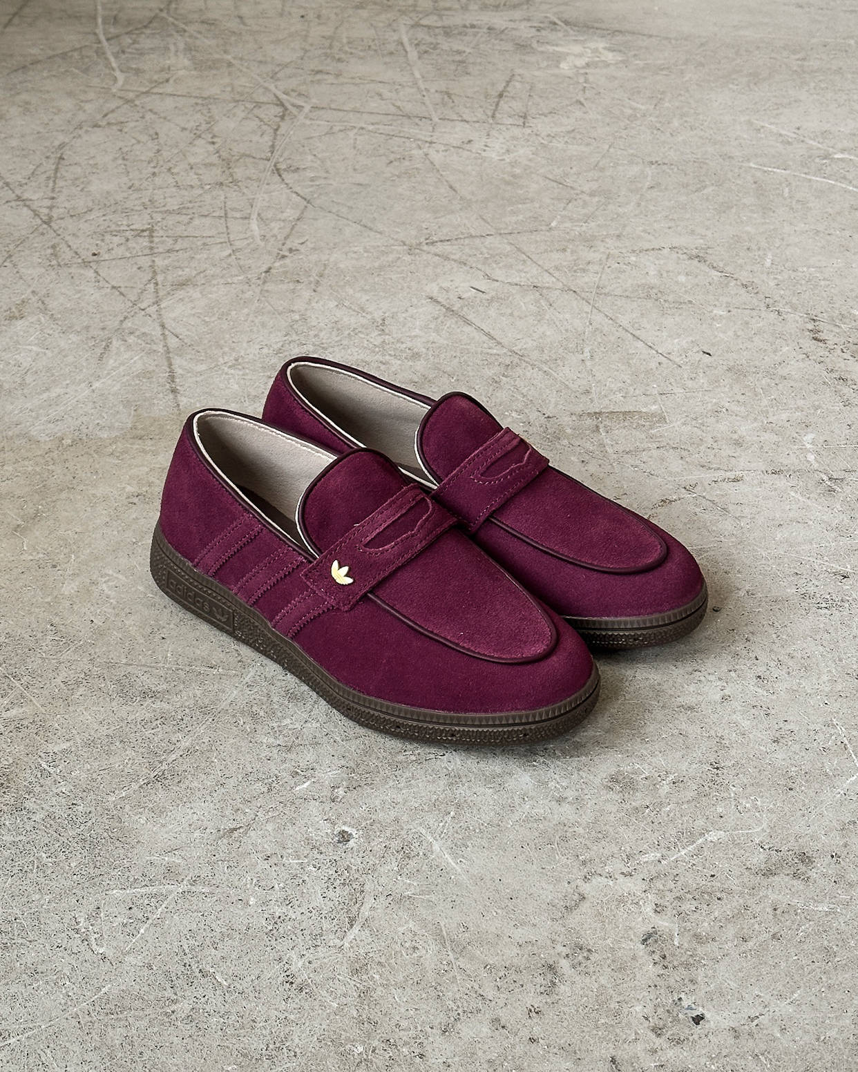 adidas handball spezial loafer maroon flat lay